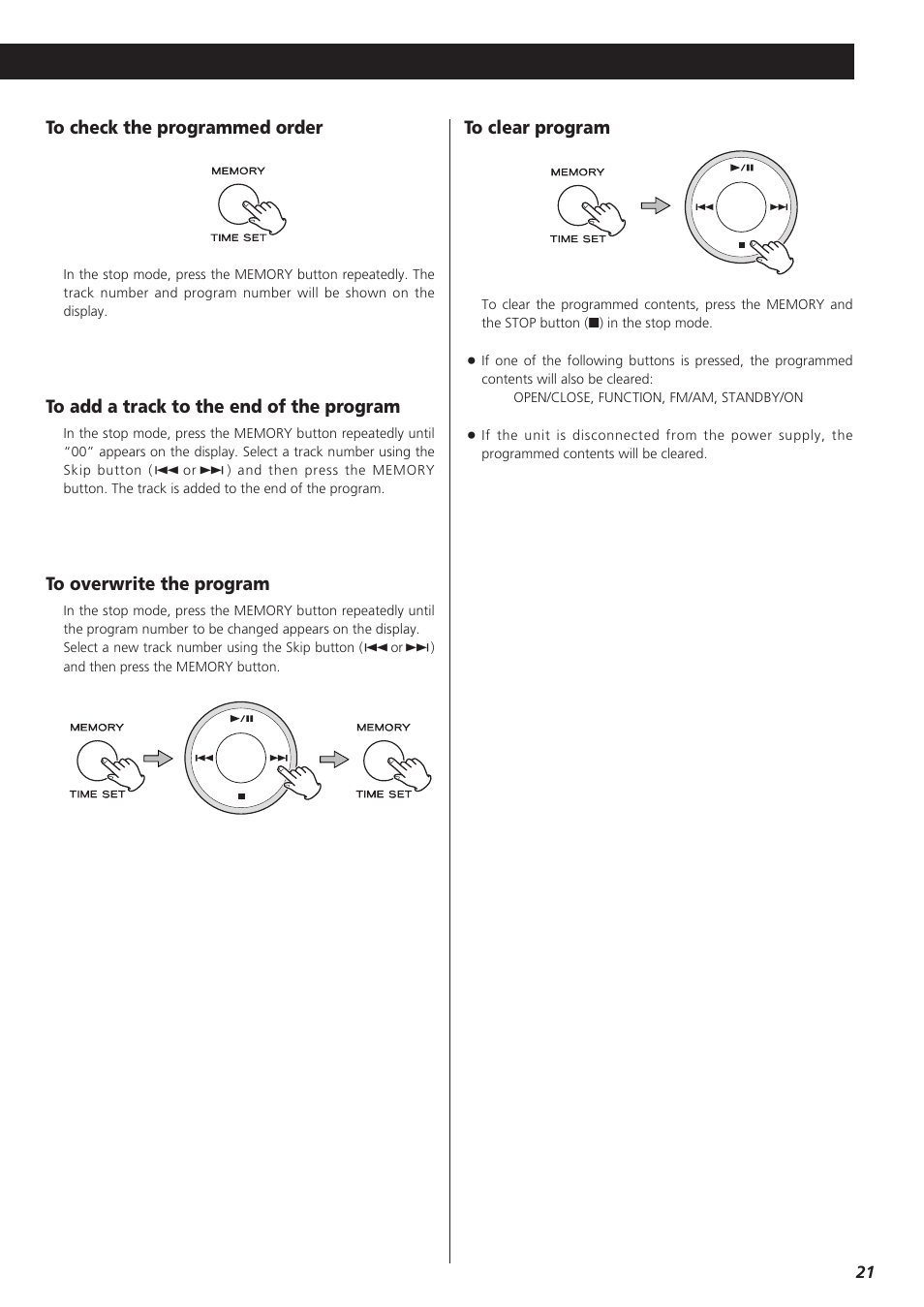 Teac TD-X250I User Manual | Page 21 / 32