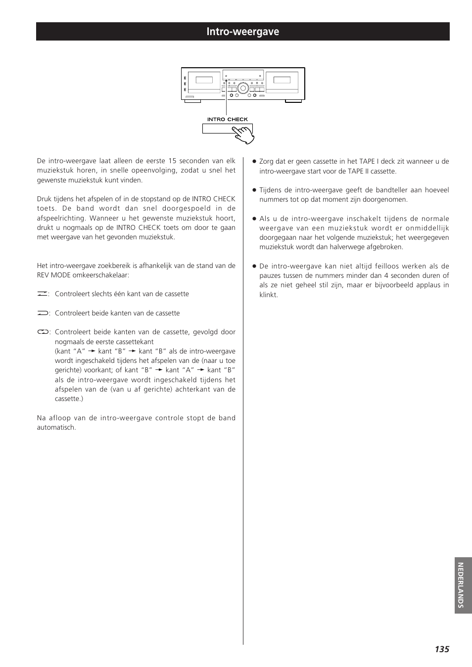 Intro-weergave | Teac W-865R User Manual | Page 135 / 148