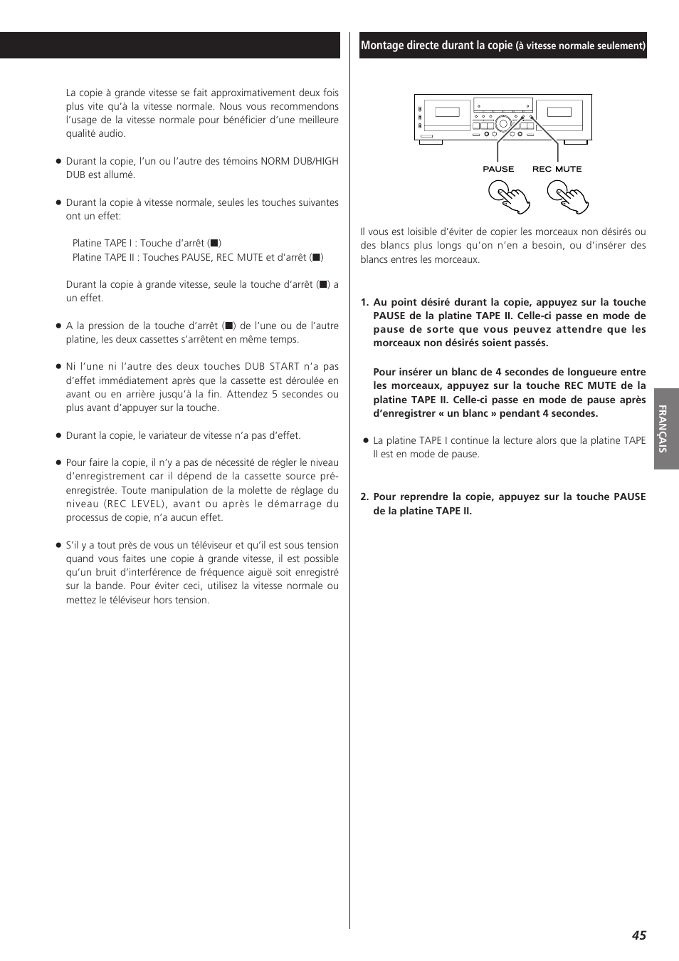 Teac W-865R User Manual | Page 45 / 148