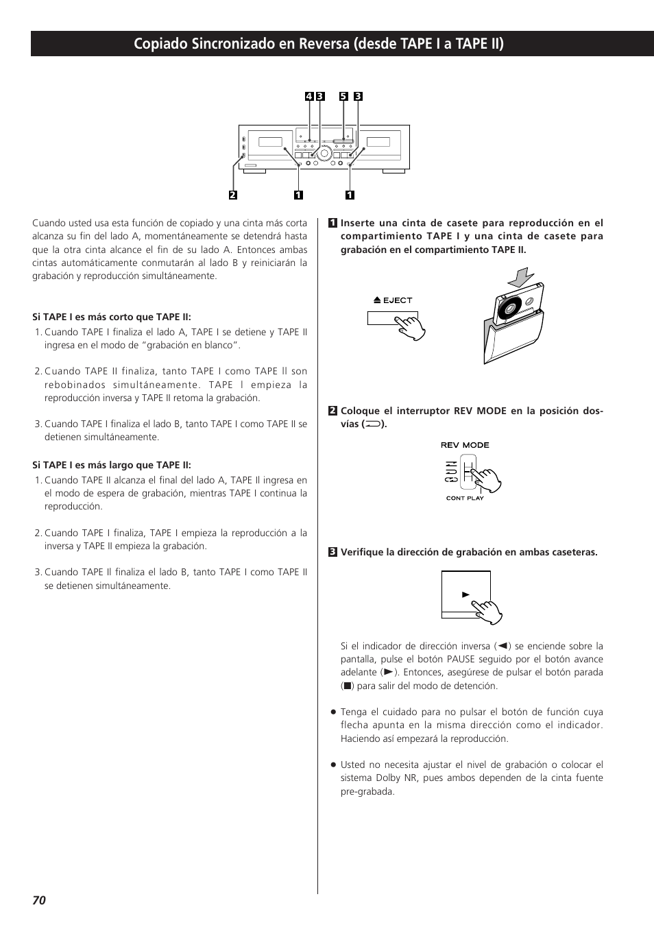 Teac W-865R User Manual | Page 70 / 148