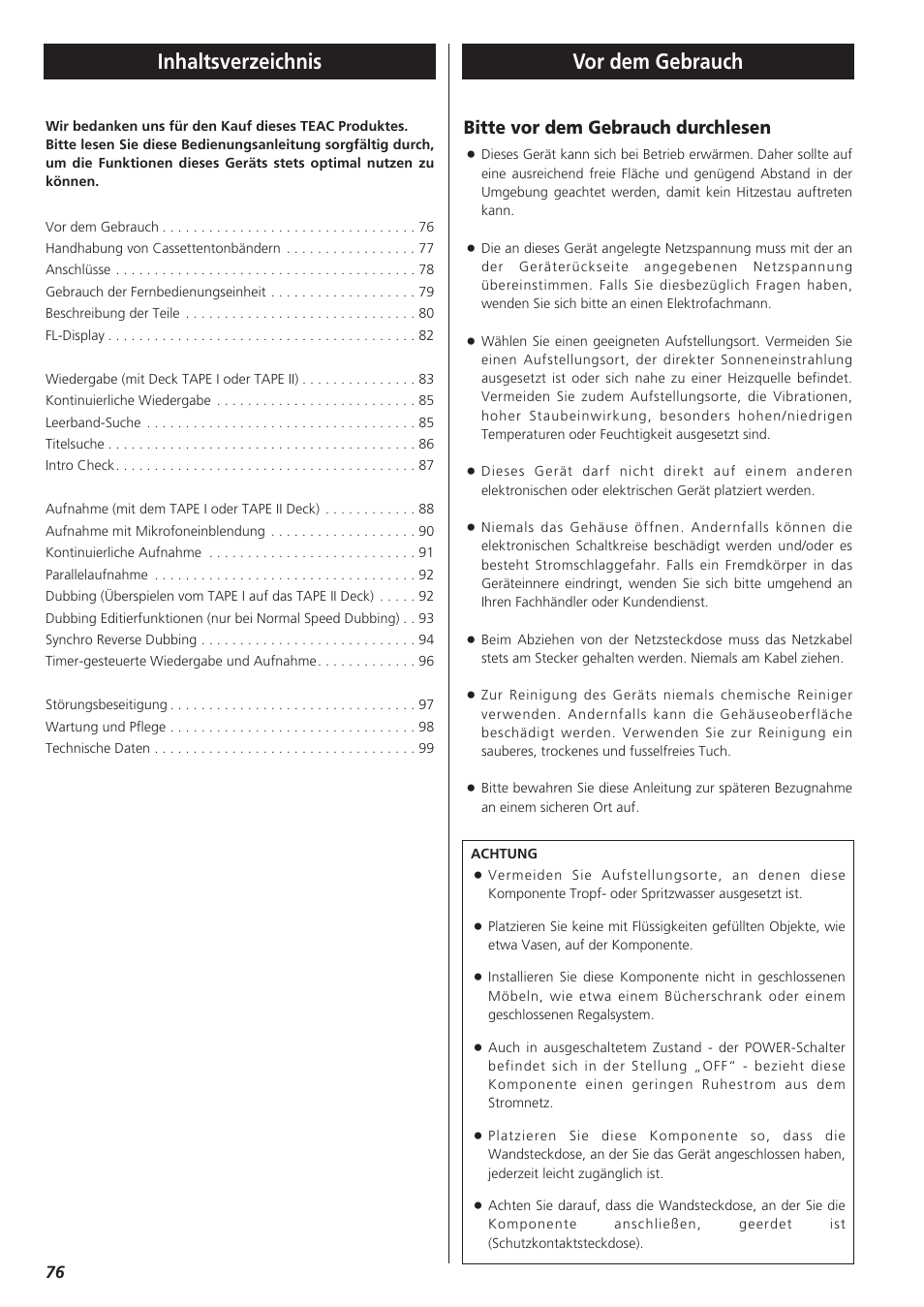 Teac W-865R User Manual | Page 76 / 148