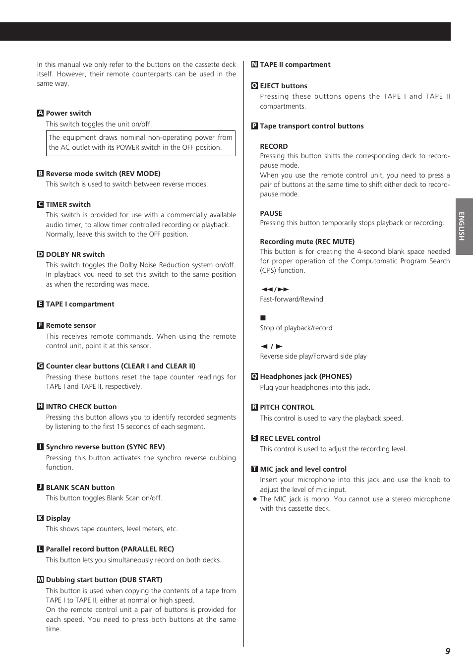 Teac W-865R User Manual | Page 9 / 148