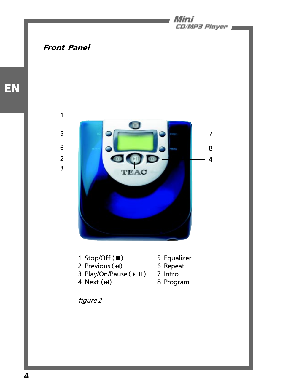 Teac Mini CD/MP3 Player User Manual | Page 4 / 17