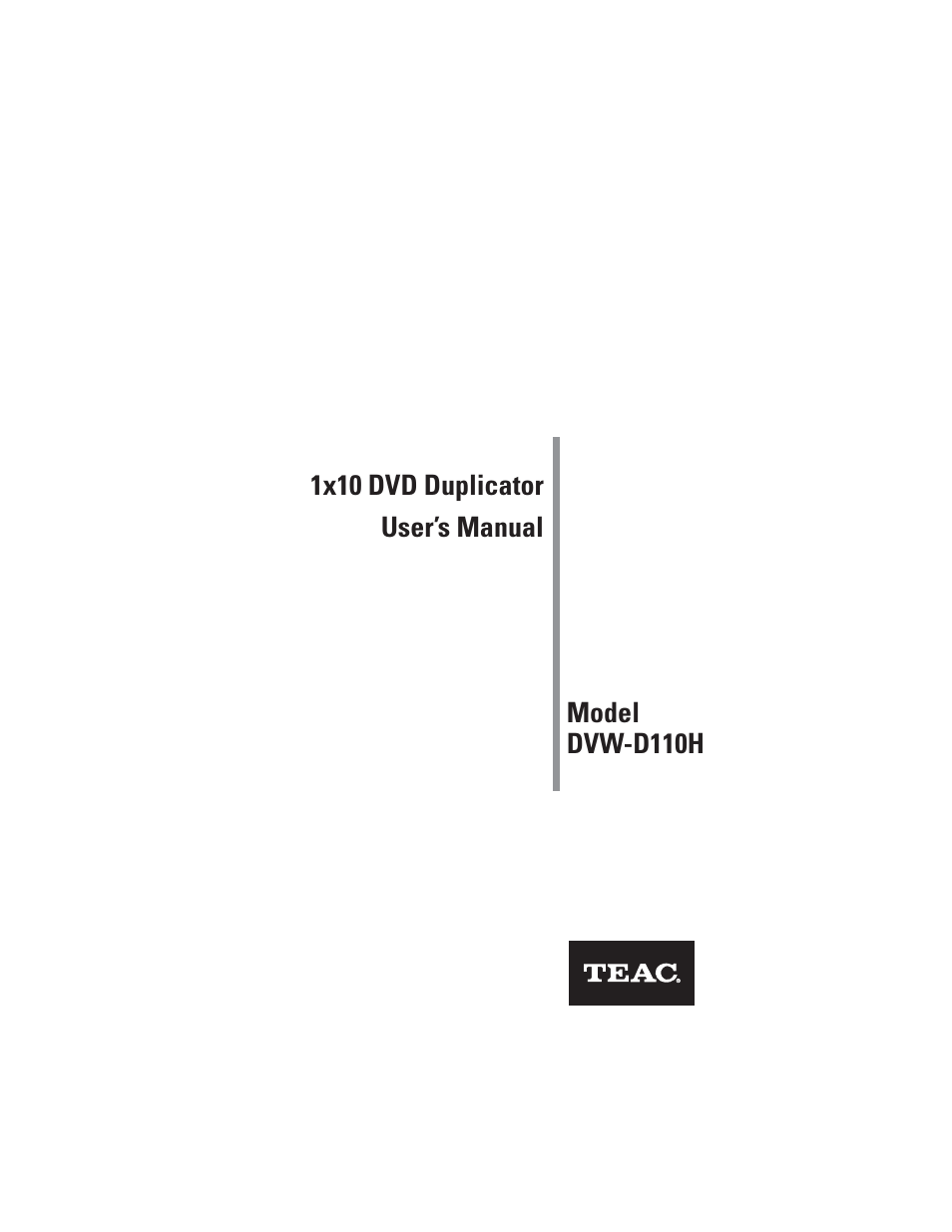 Teac DVW-D110H User Manual | 34 pages