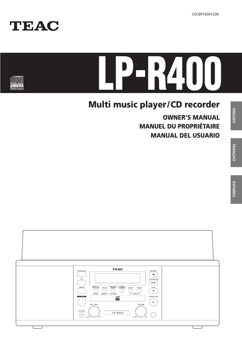 Teac LPR400 User Manual | 76 pages