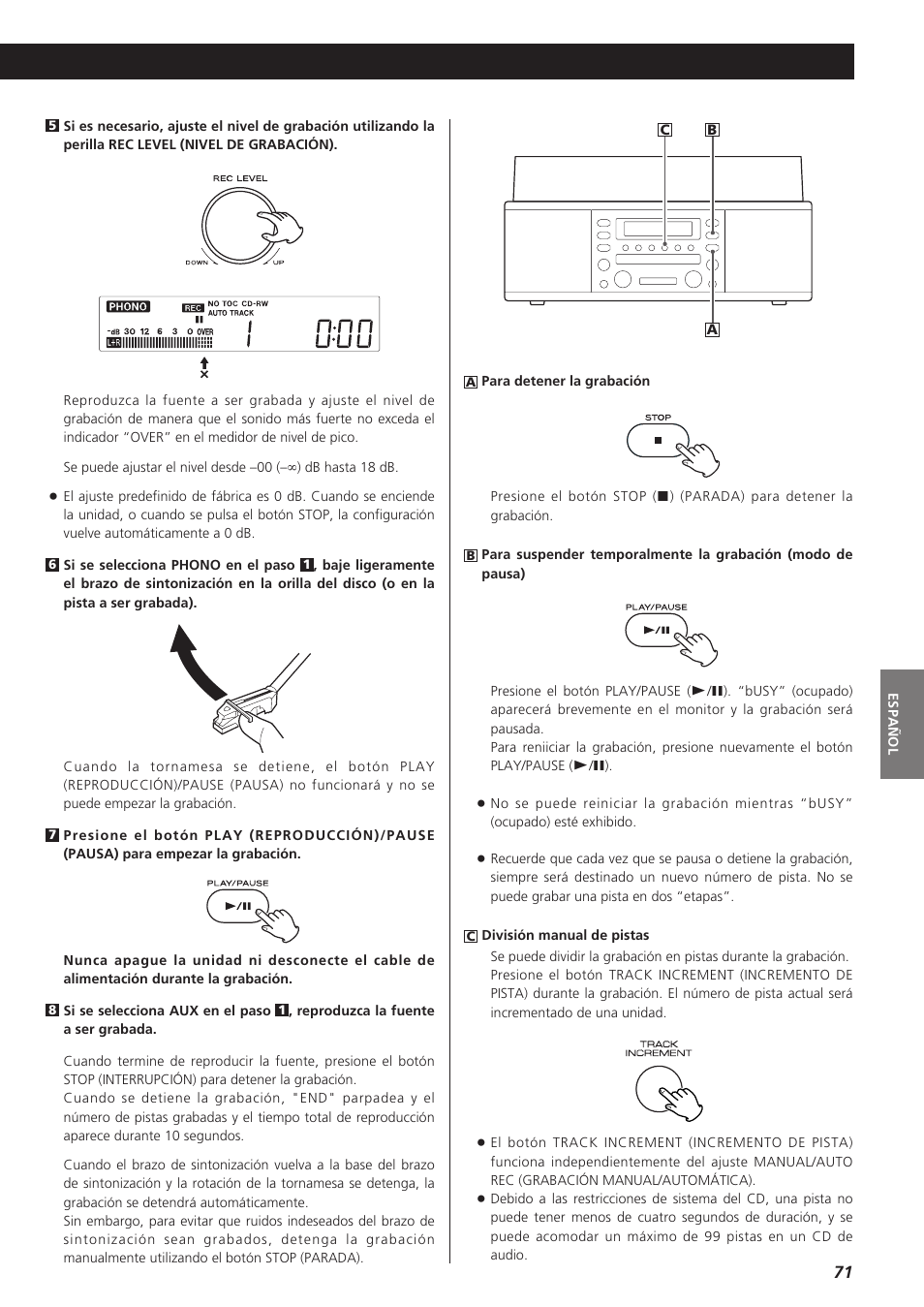 Teac LPR400 User Manual | Page 71 / 76