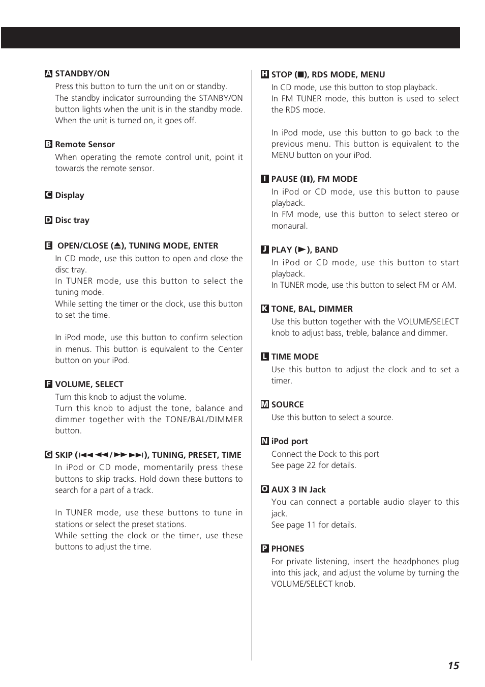 Teac CR-H227I User Manual | Page 15 / 43