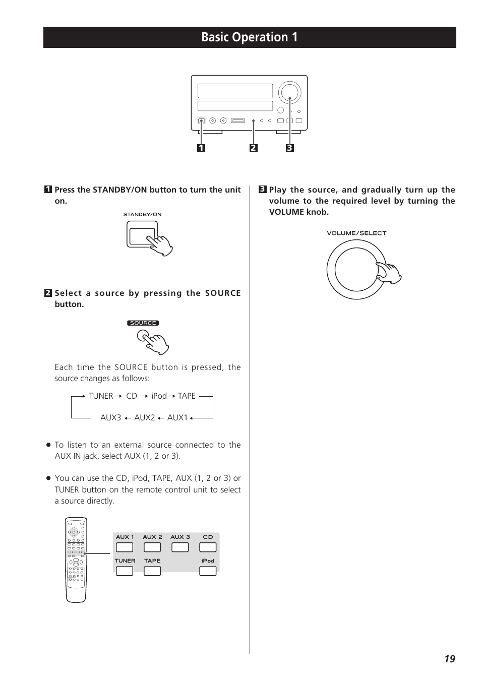 Basic operation 1 | Teac CR-H227I User Manual | Page 19 / 43