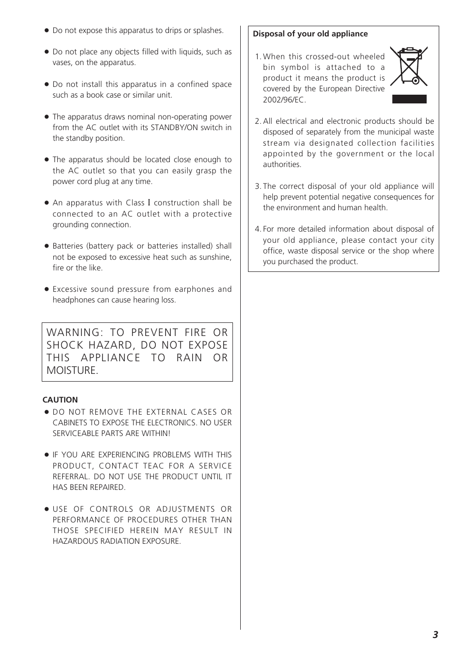 Teac CR-H227I User Manual | Page 3 / 43