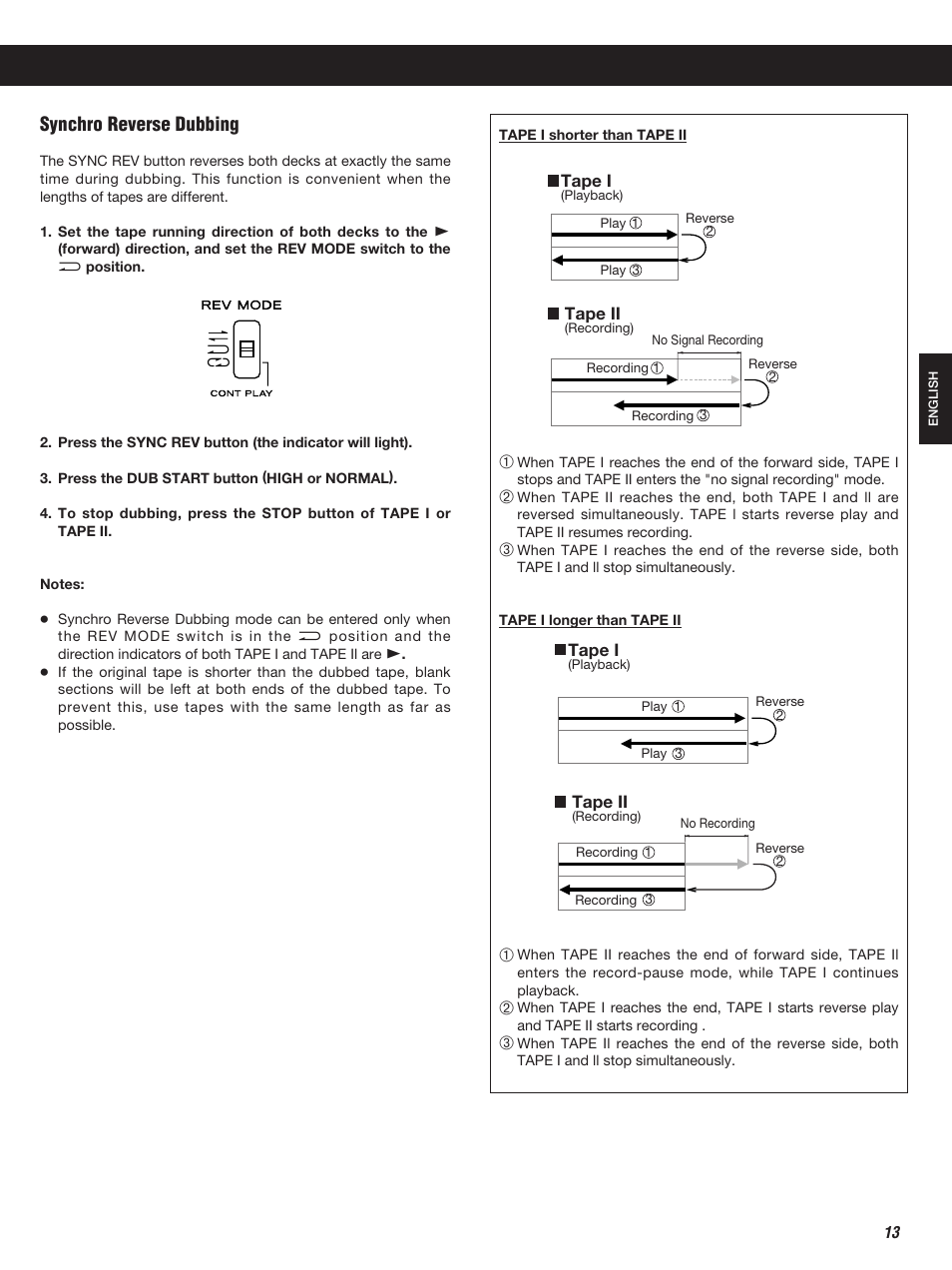 Synchro reverse dubbing | Teac W-860R User Manual | Page 13 / 76