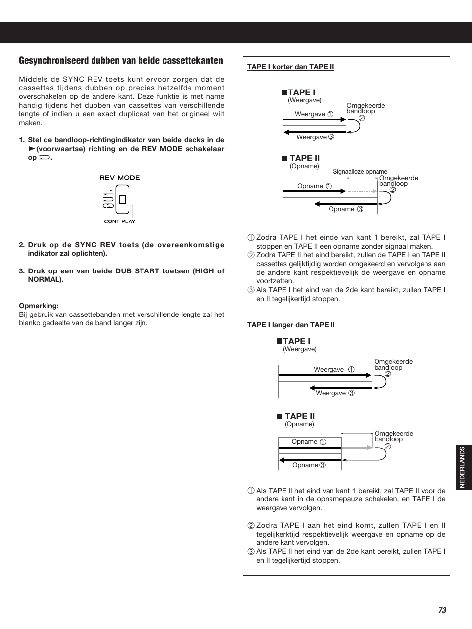 Gesynchroniseerd dubben van beide cassettekanten | Teac W-860R User Manual | Page 73 / 76