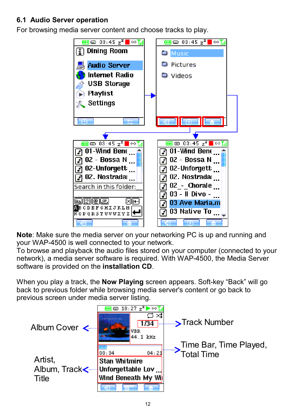 1 audio server operation | Teac WAP-4500 User Manual | Page 12 / 31