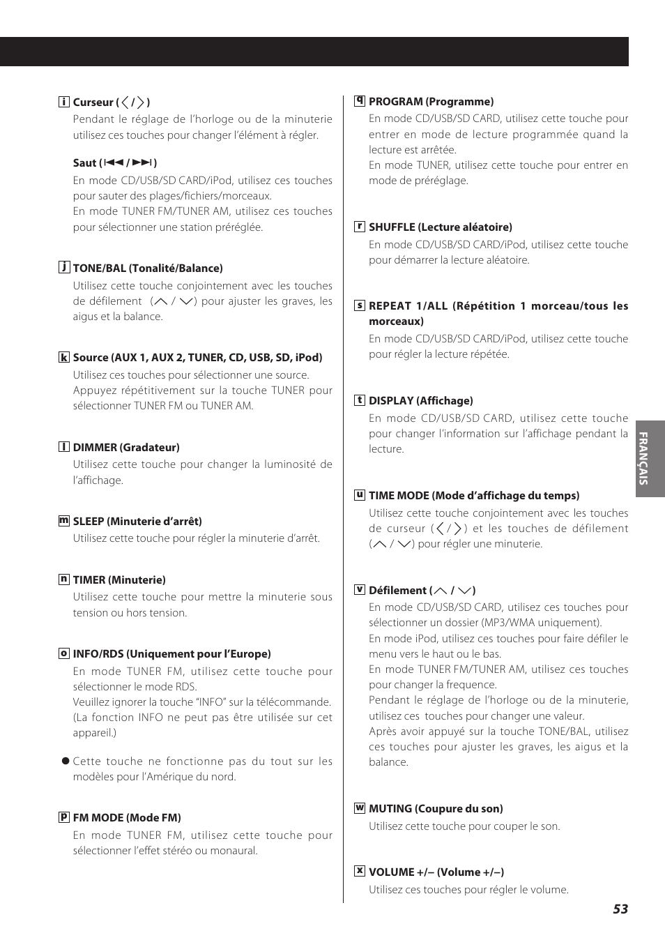 Teac CD Receiver CR-H238i User Manual | Page 53 / 118