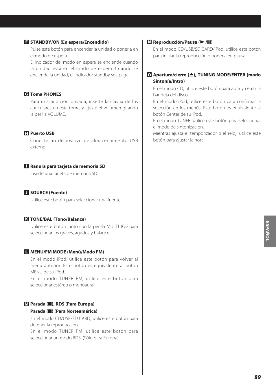 Teac CD Receiver CR-H238i User Manual | Page 89 / 118