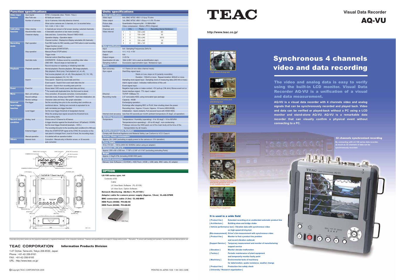 Teac AQ-VU User Manual | 2 pages