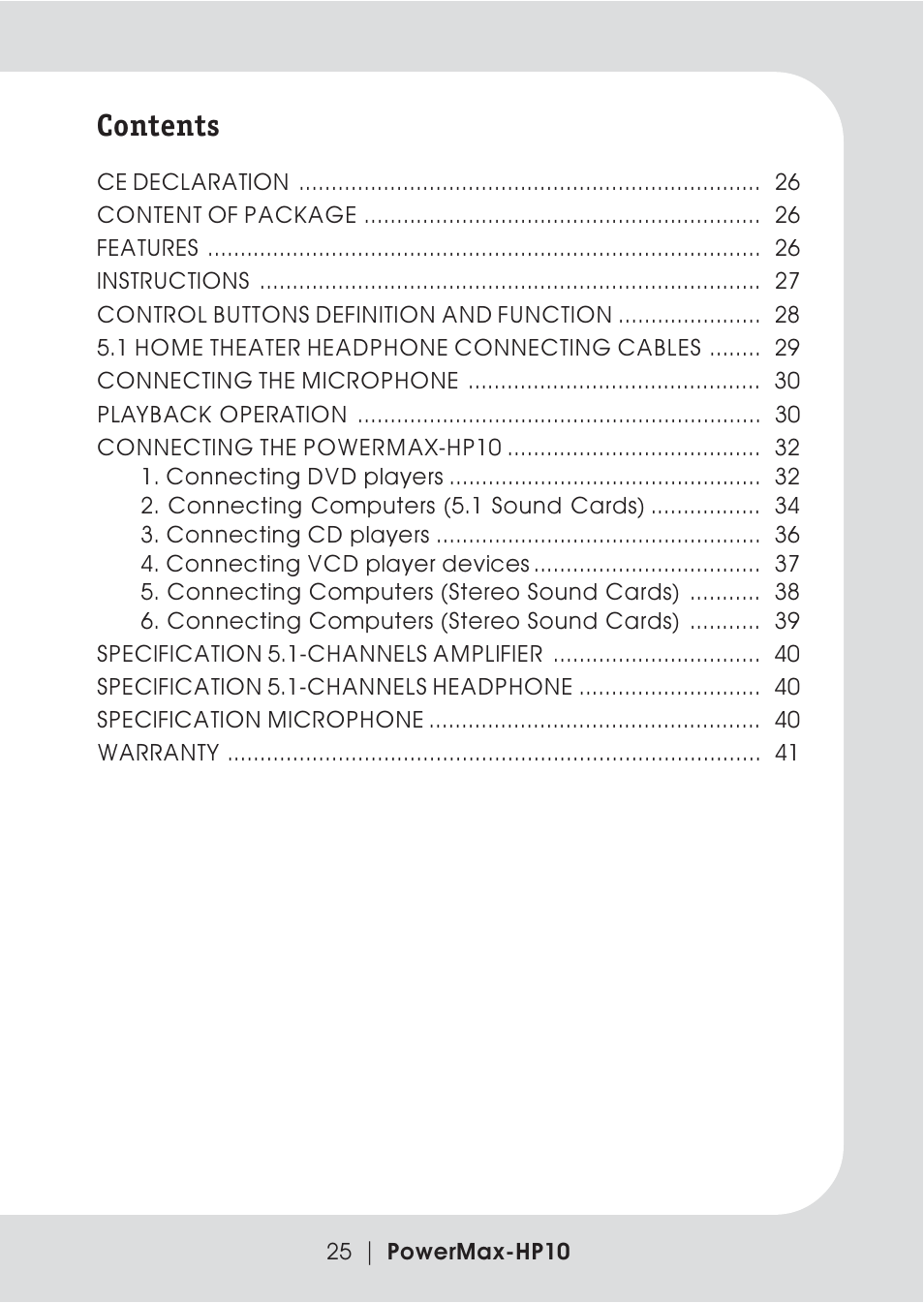 Teac PowerMax-HP10 User Manual | Page 3 / 24