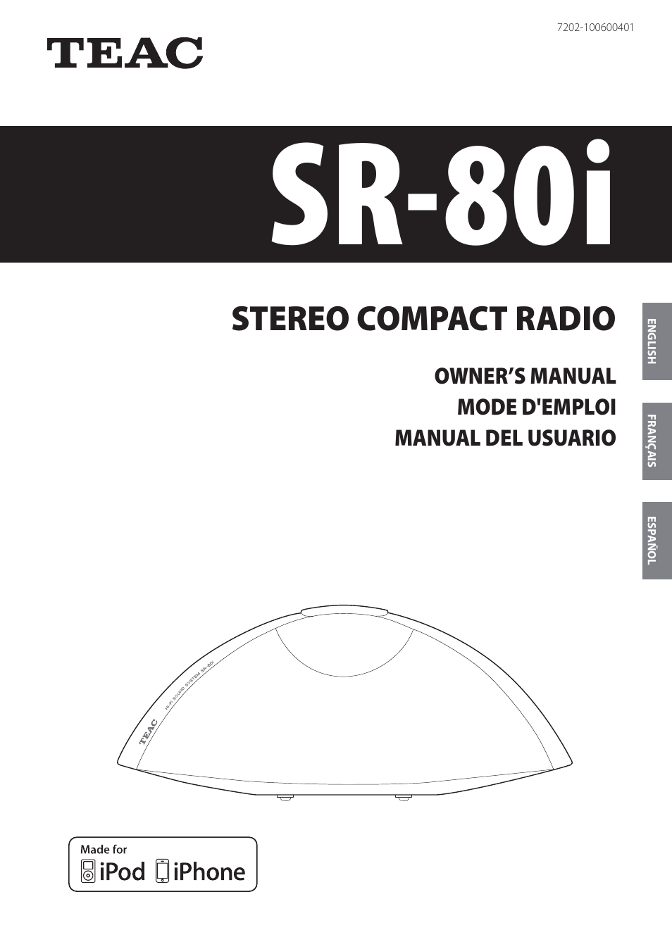 Teac STEREO COMPACT SR-80I User Manual | 84 pages