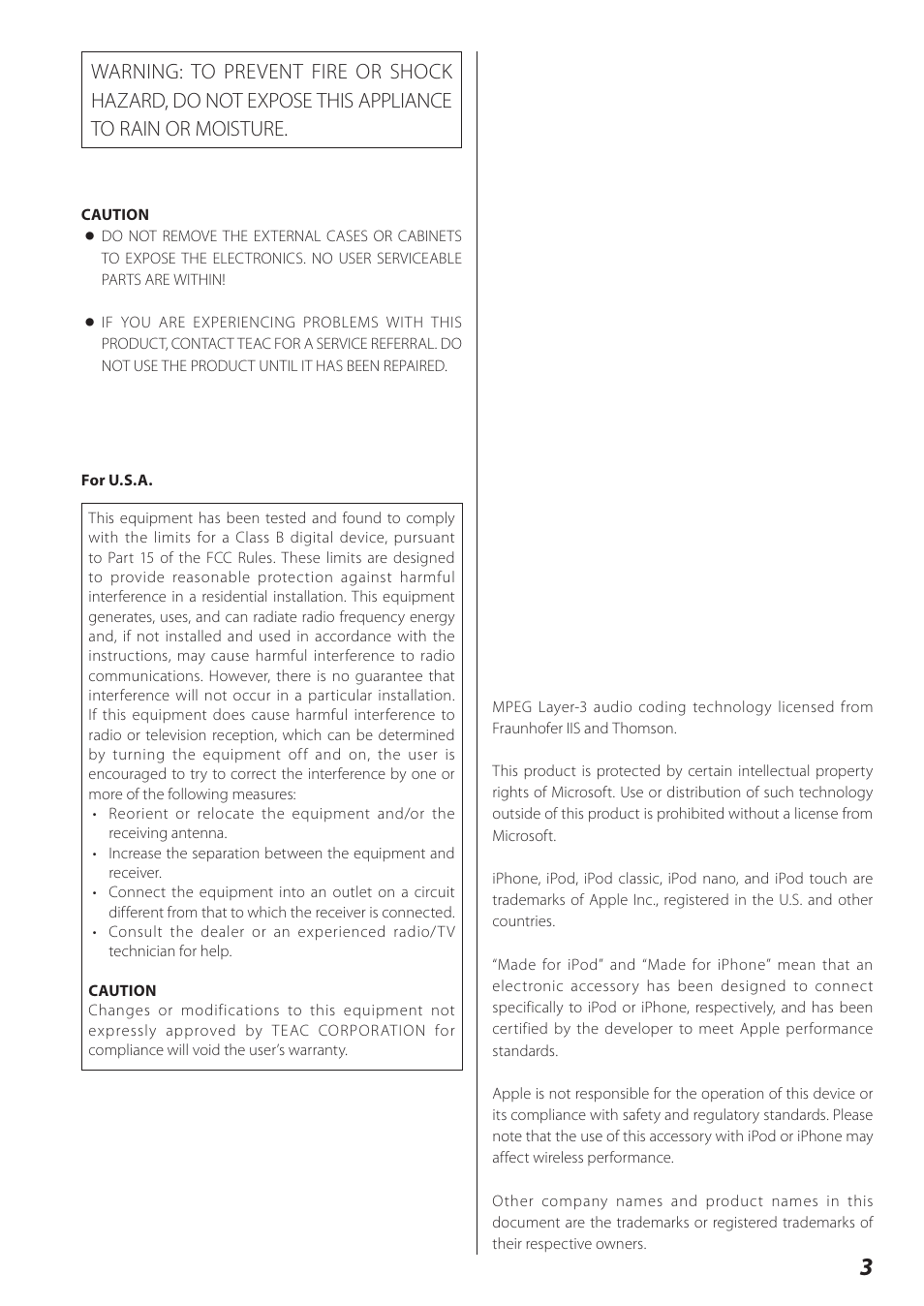 Teac STEREO COMPACT SR-80I User Manual | Page 3 / 84