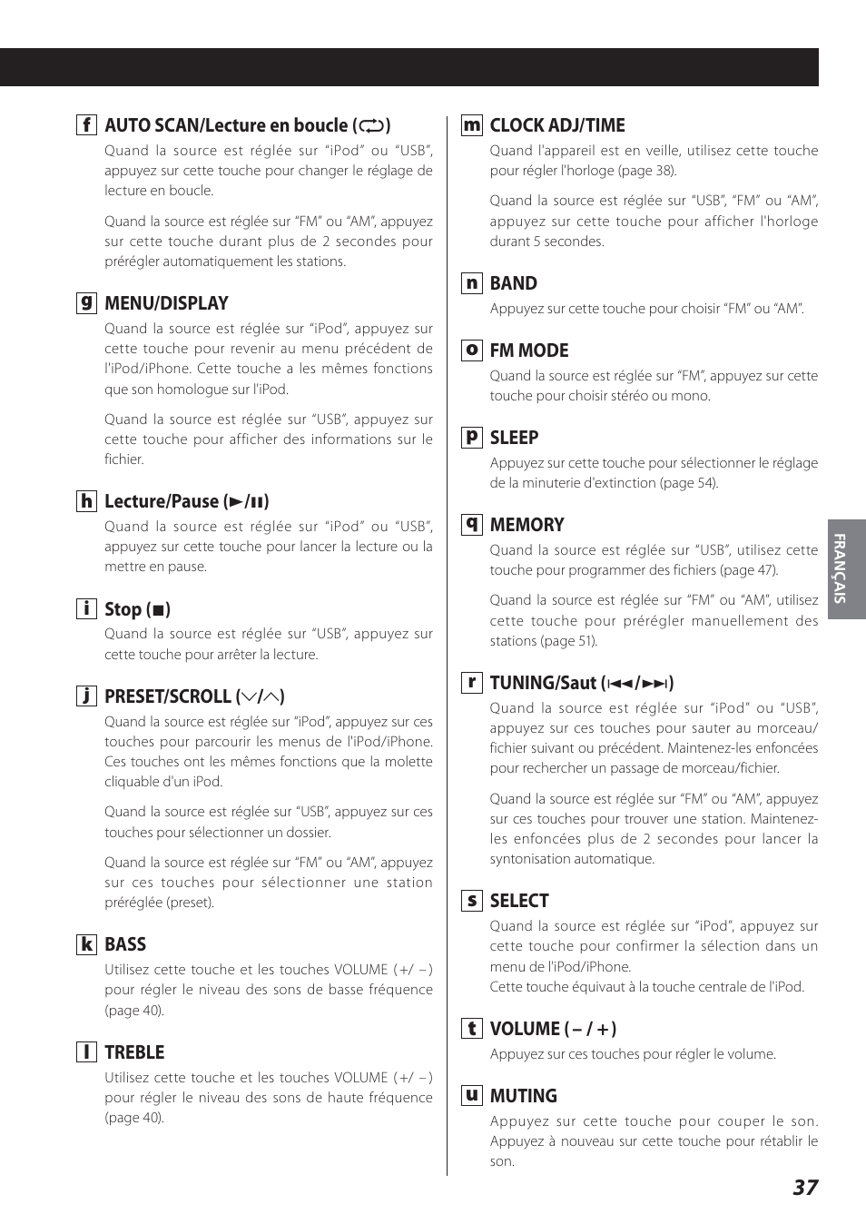 Teac STEREO COMPACT SR-80I User Manual | Page 37 / 84