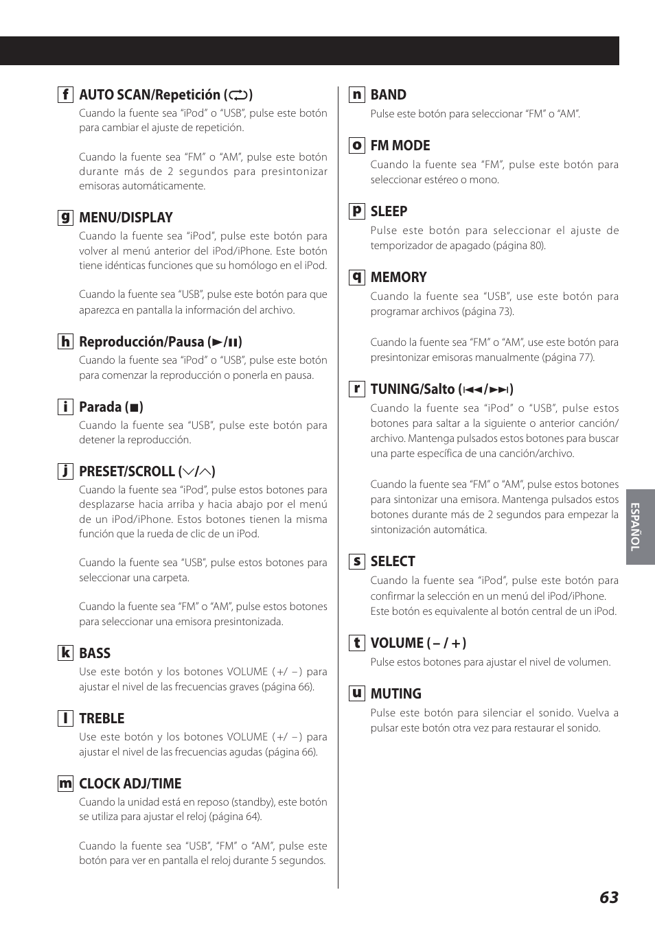 Teac STEREO COMPACT SR-80I User Manual | Page 63 / 84