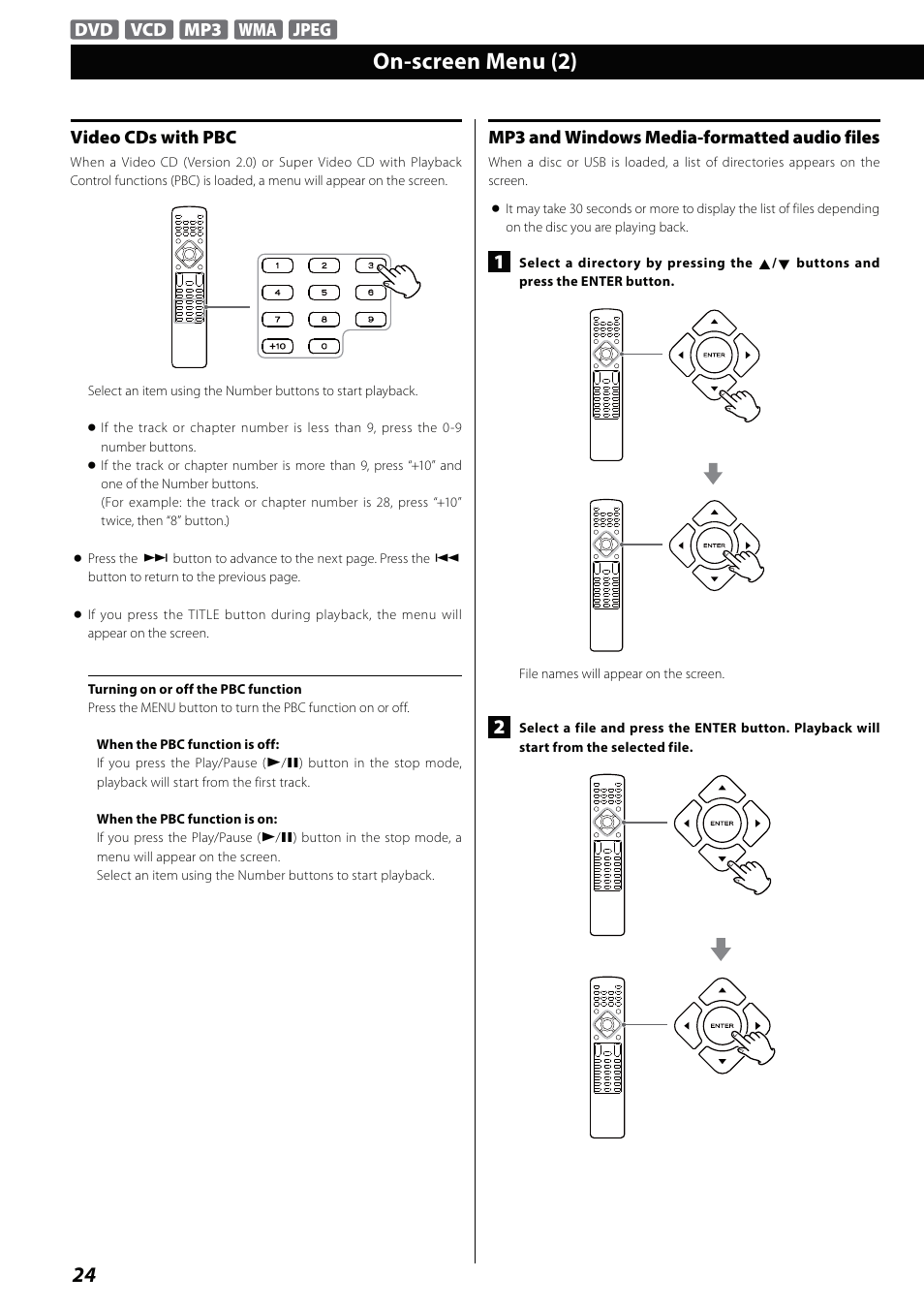 On-screen menu (2) | Teac MCDV600 User Manual | Page 24 / 48