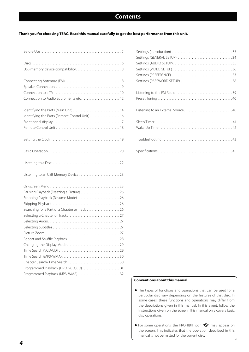 Teac MCDV600 User Manual | Page 4 / 48