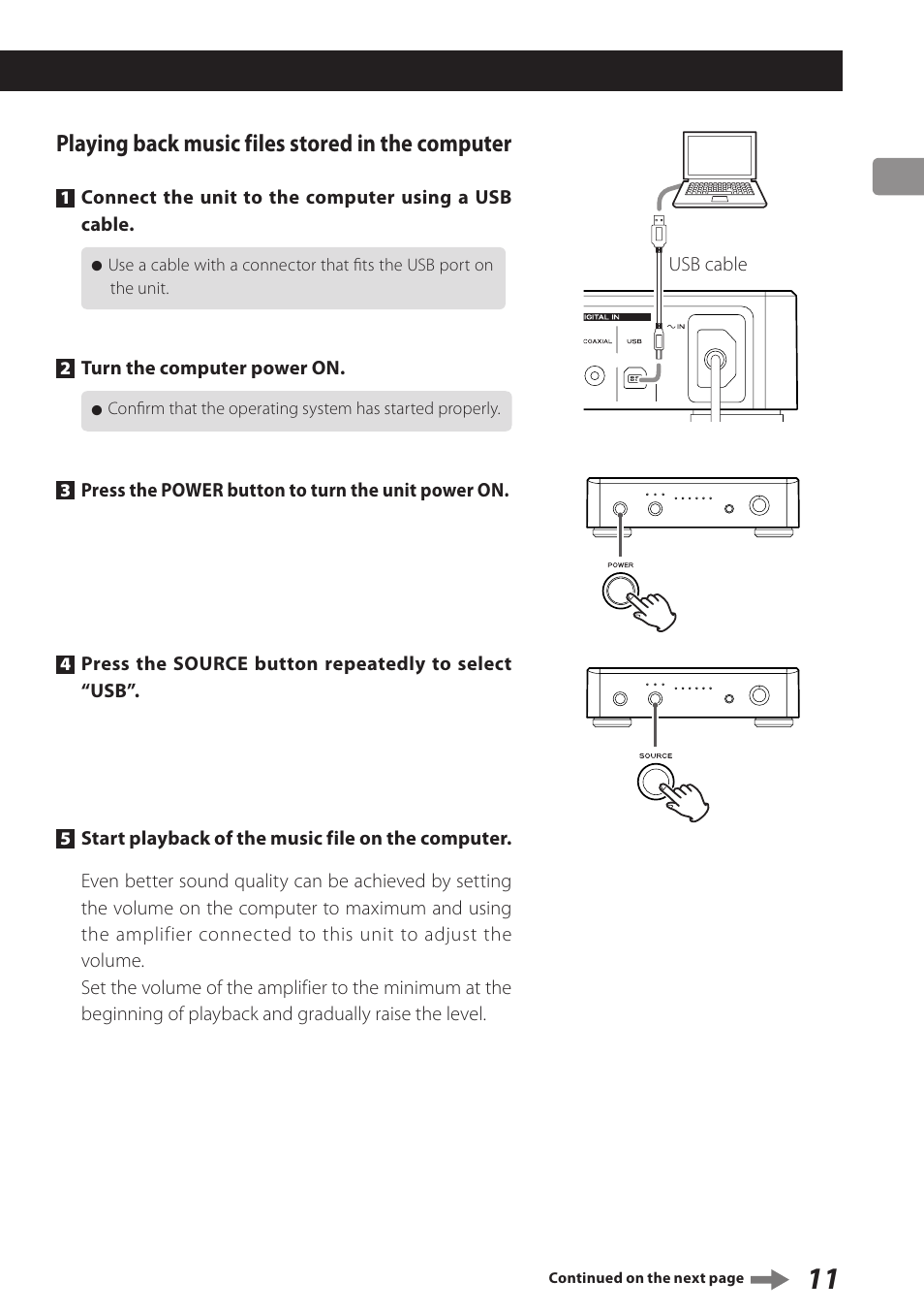 Teac USB Audio D/A Converter UD-H01 User Manual | Page 11 / 40