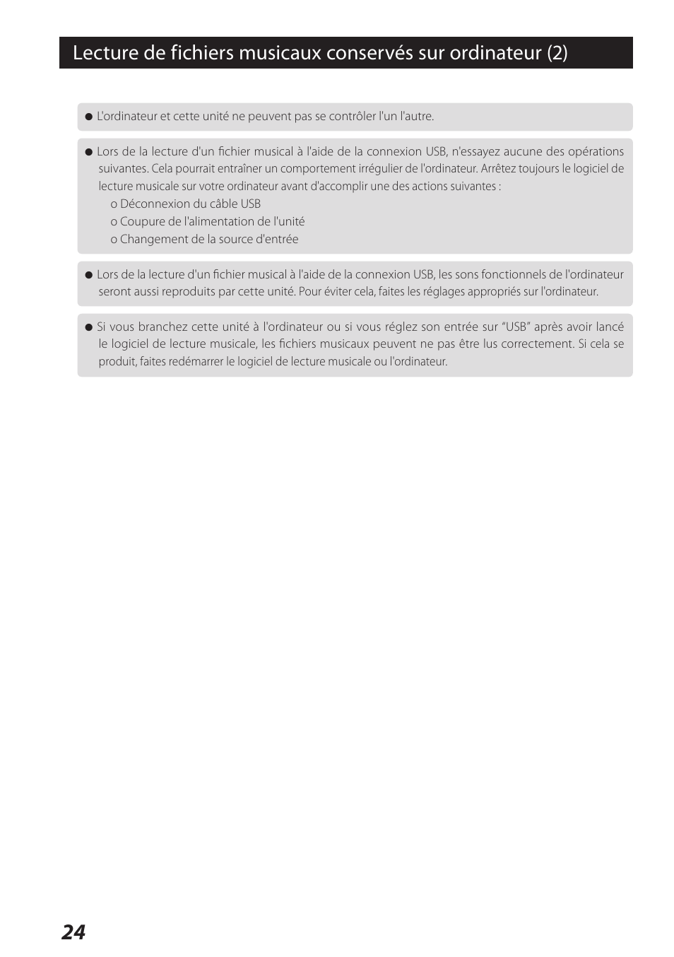 Teac USB Audio D/A Converter UD-H01 User Manual | Page 24 / 40