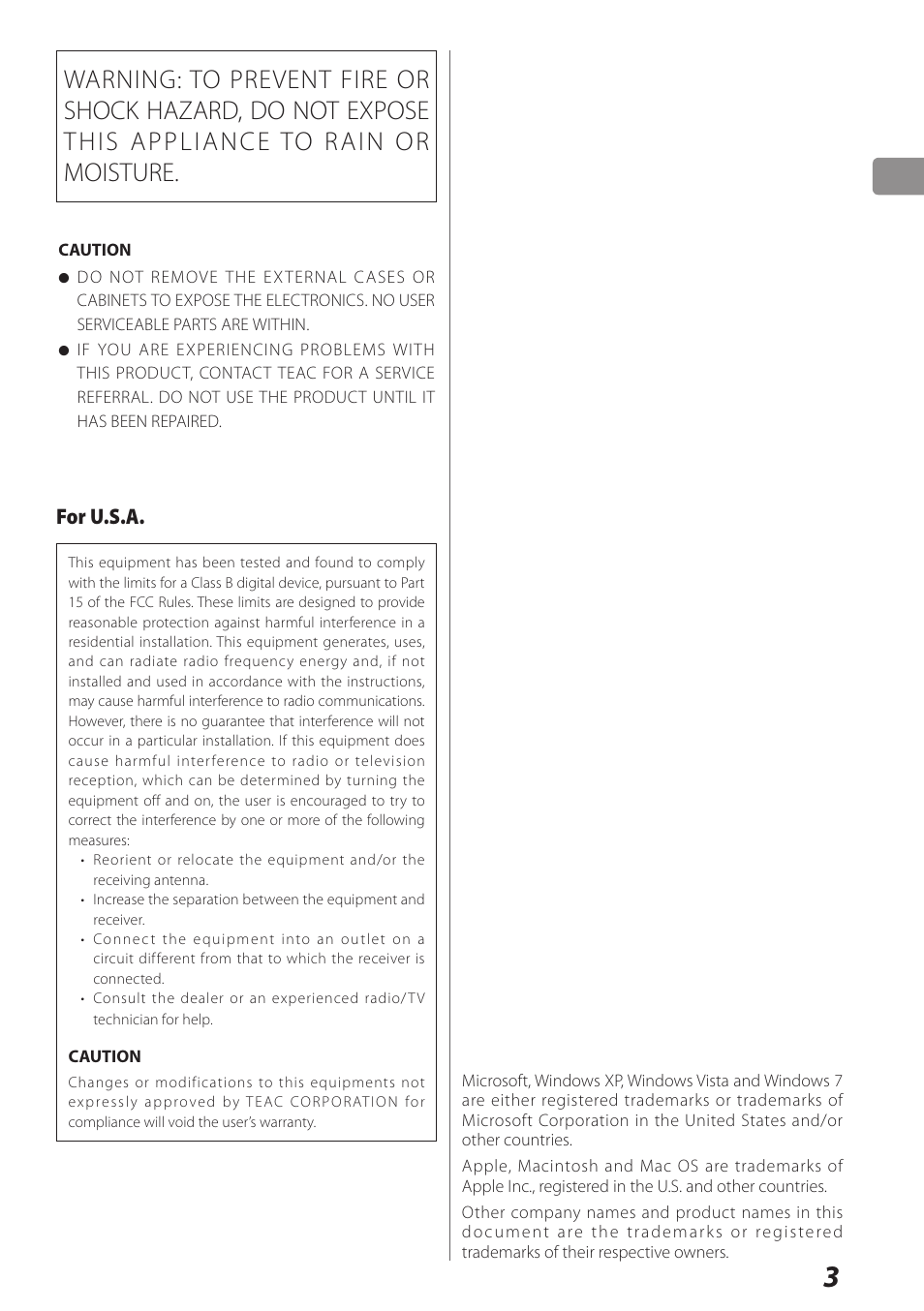 Teac USB Audio D/A Converter UD-H01 User Manual | Page 3 / 40