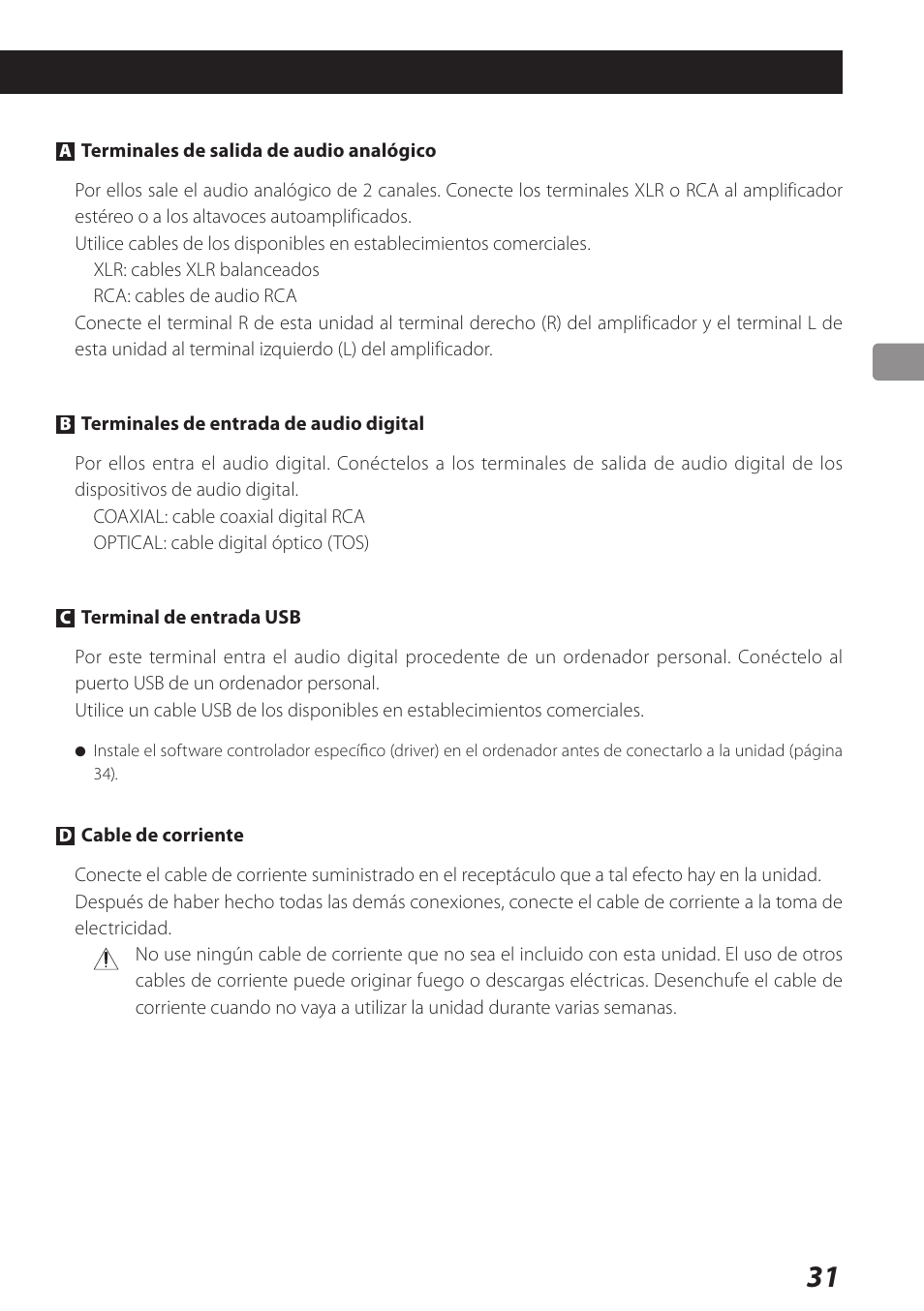 Teac USB Audio D/A Converter UD-H01 User Manual | Page 31 / 40