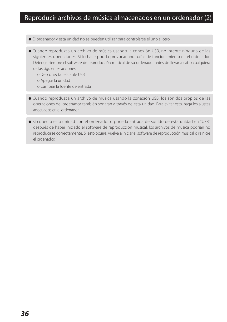 Teac USB Audio D/A Converter UD-H01 User Manual | Page 36 / 40