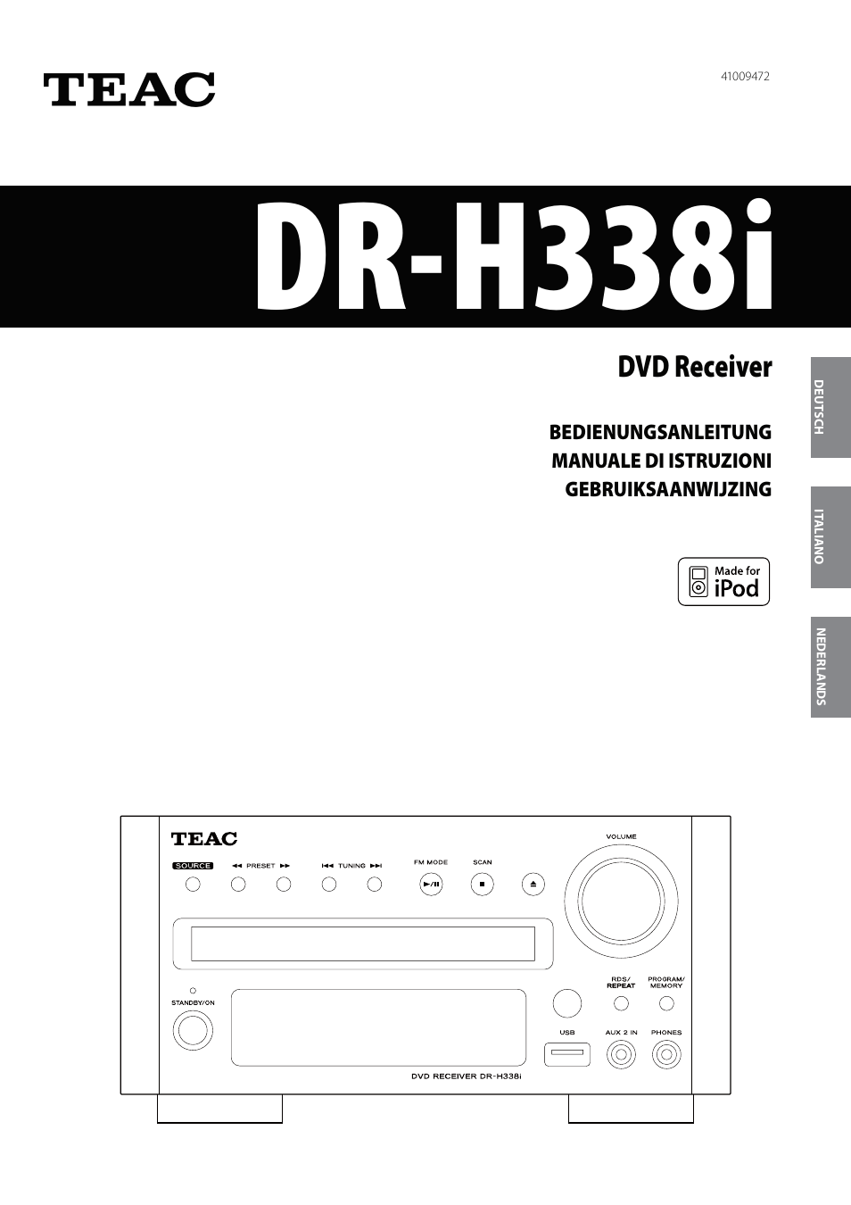 Teac DVD Receiver DR-H338i User Manual | 148 pages