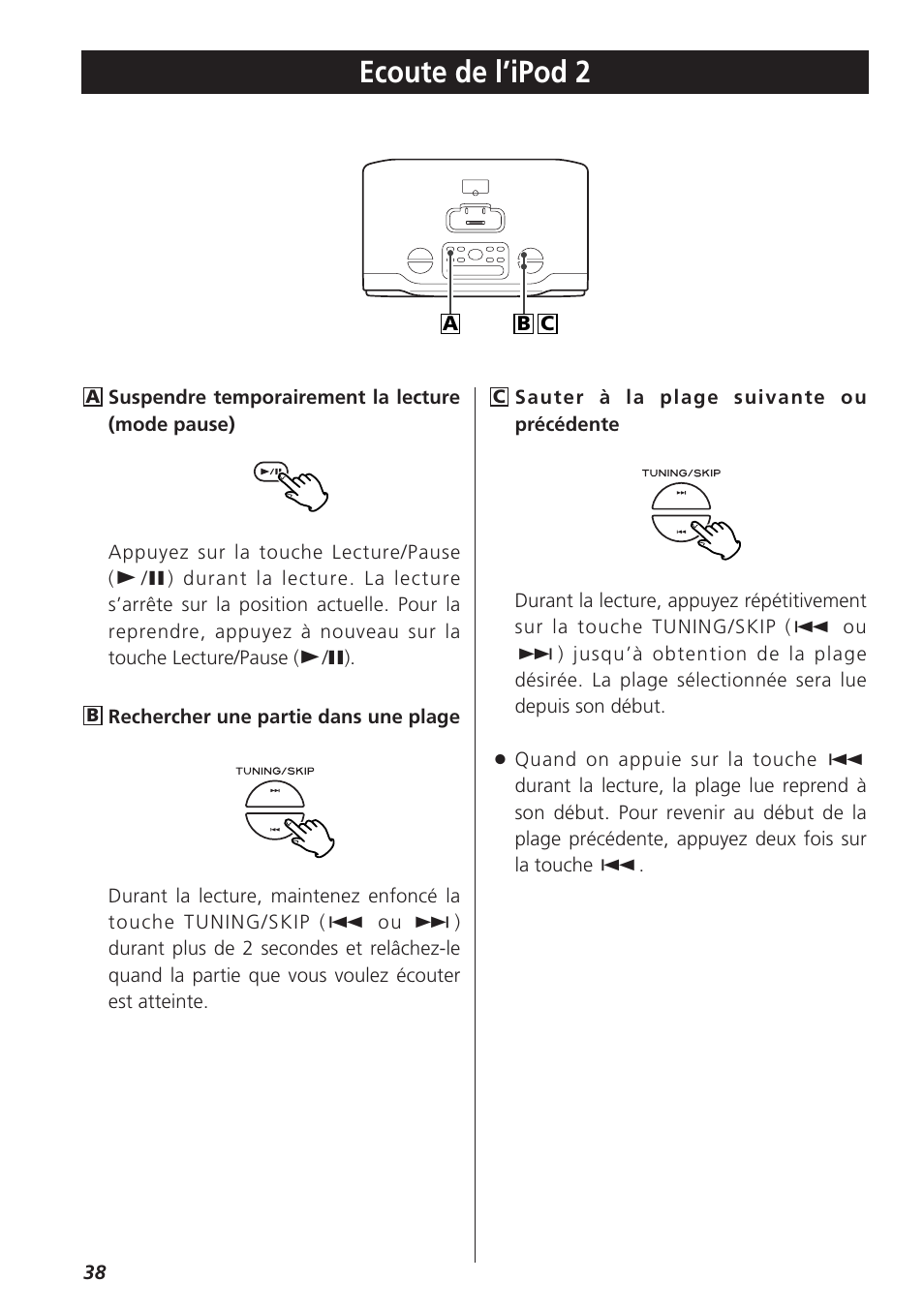 Ecoute de l’ipod 2 | Teac GR-7i User Manual | Page 38 / 68