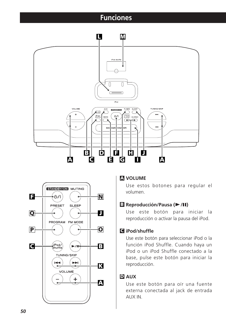 Funciones | Teac GR-7i User Manual | Page 50 / 68