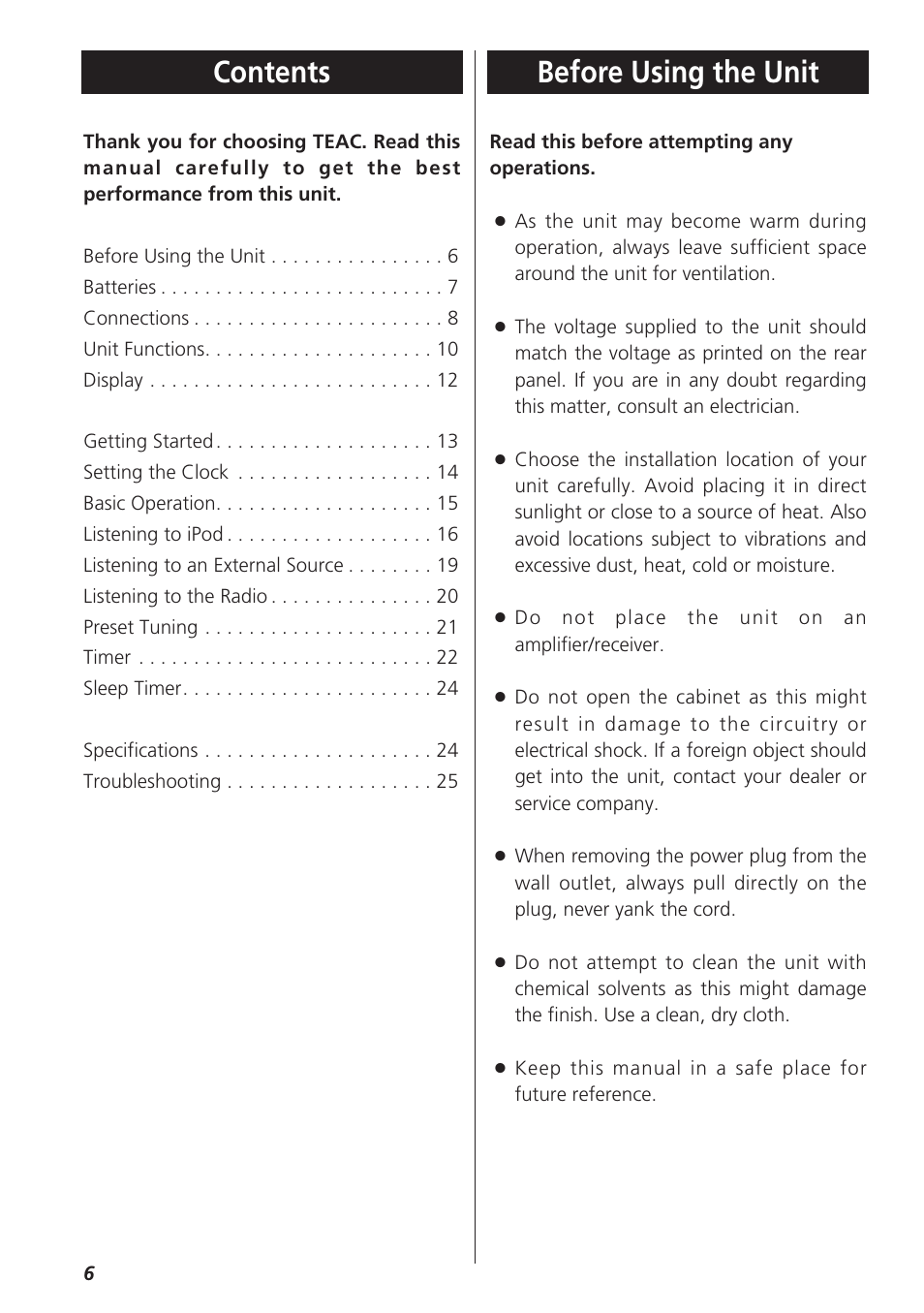 Teac GR-7i User Manual | Page 6 / 68