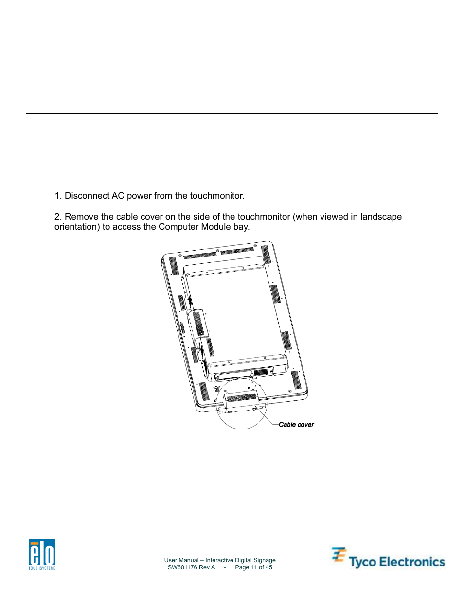 Chapter 4, Computer module installation, Installation | Tyco Electronics 4200L User Manual | Page 11 / 45