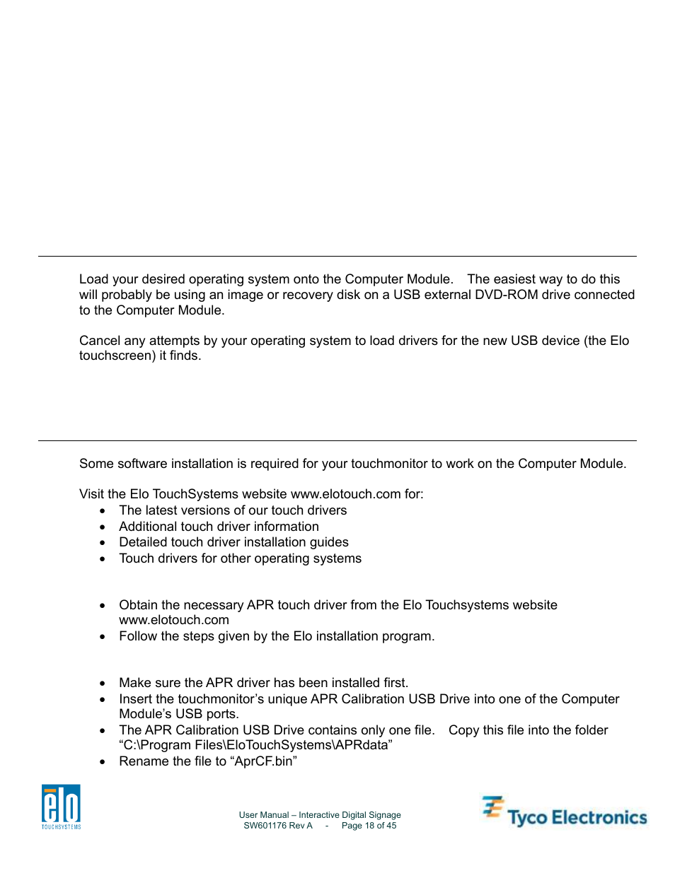 Operating system setup – no os | Tyco Electronics 4200L User Manual | Page 18 / 45