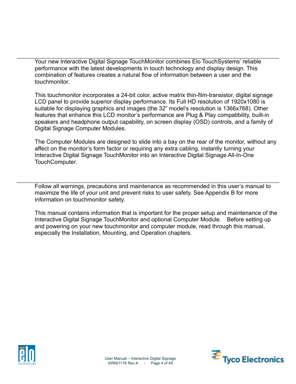 Chapter 1 - introduction | Tyco Electronics 4200L User Manual | Page 4 / 45