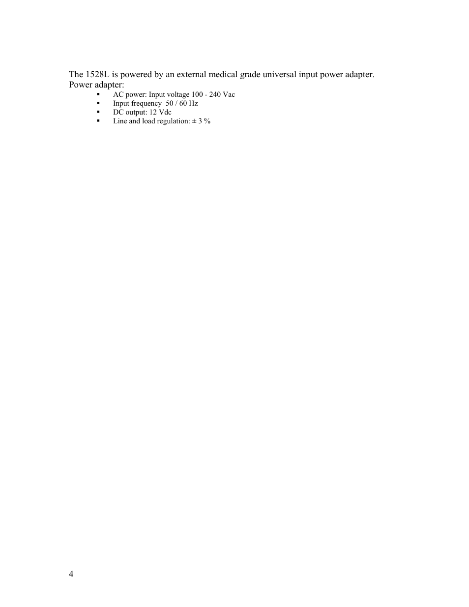 External medical grade power adapter | Tyco Electronics ET1528L User Manual | Page 12 / 44