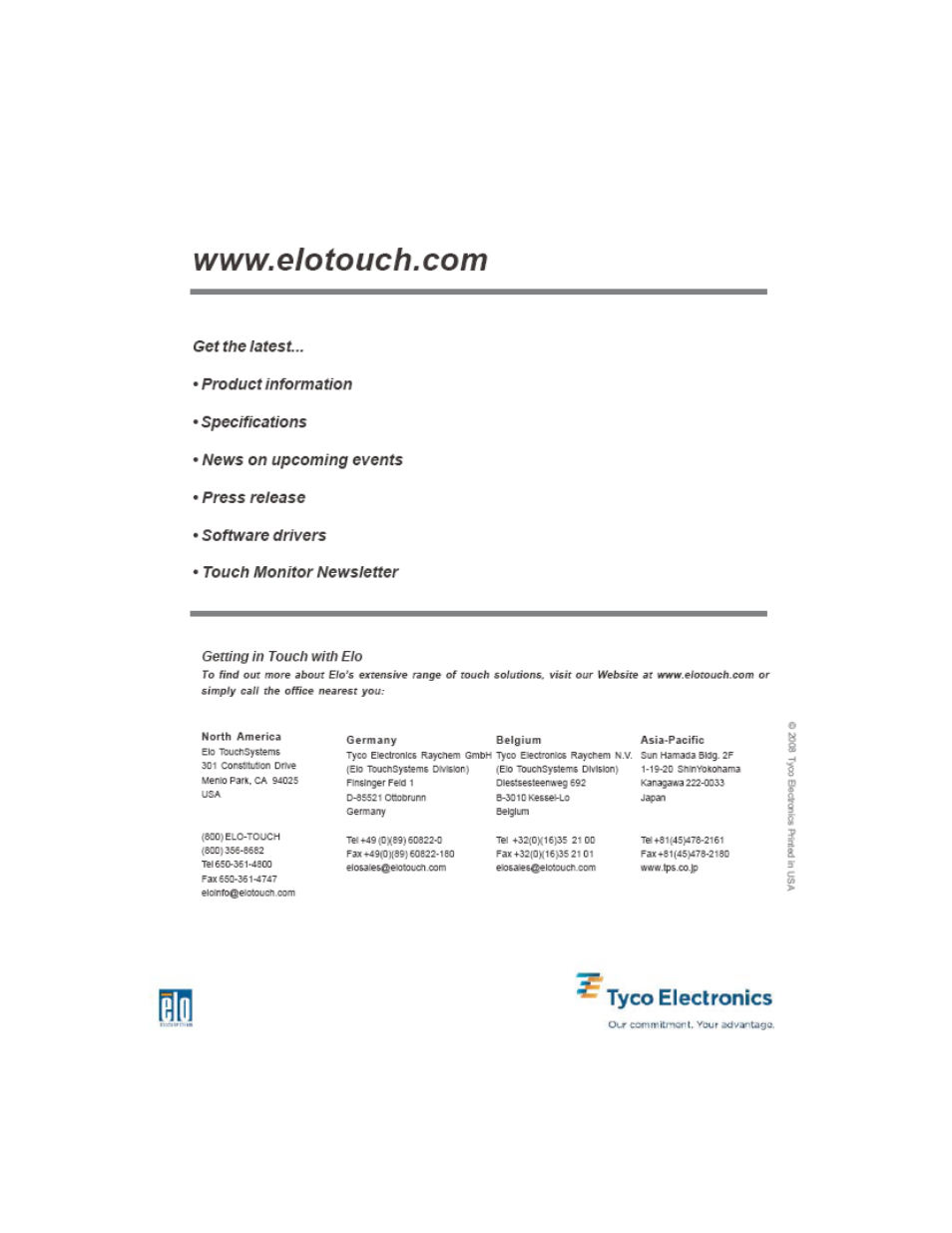 Tyco Electronics ET1528L User Manual | Page 44 / 44