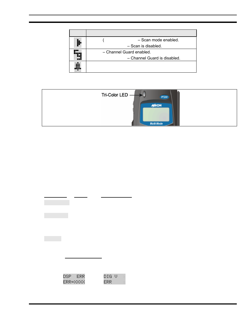 3 tri-color led, 4 status messages, 1 error messages | Tyco Electronics P5200 User Manual | Page 109 / 122
