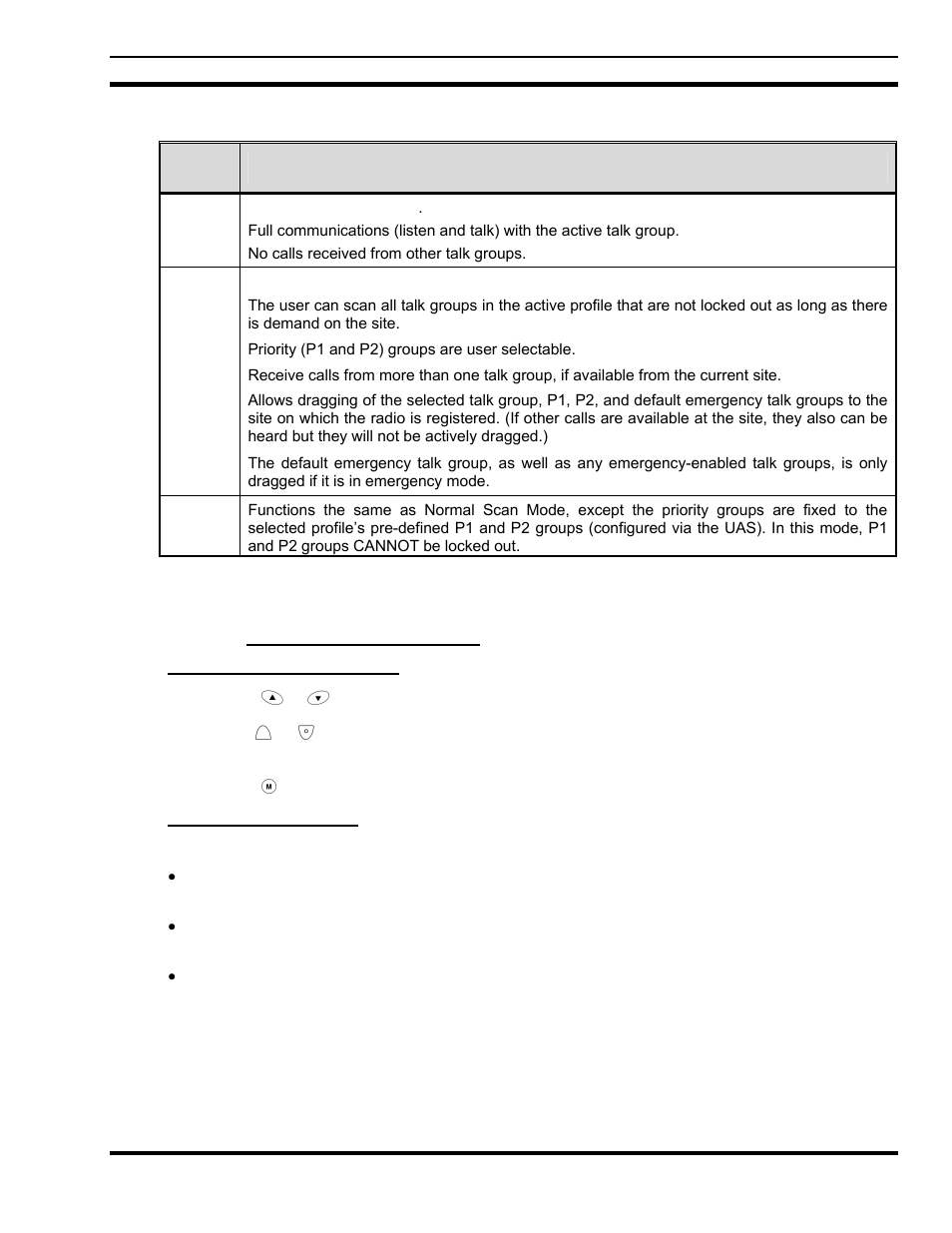 2 change active scan mode, 1 duration of scanning mode selections | Tyco Electronics P5200 User Manual | Page 43 / 122