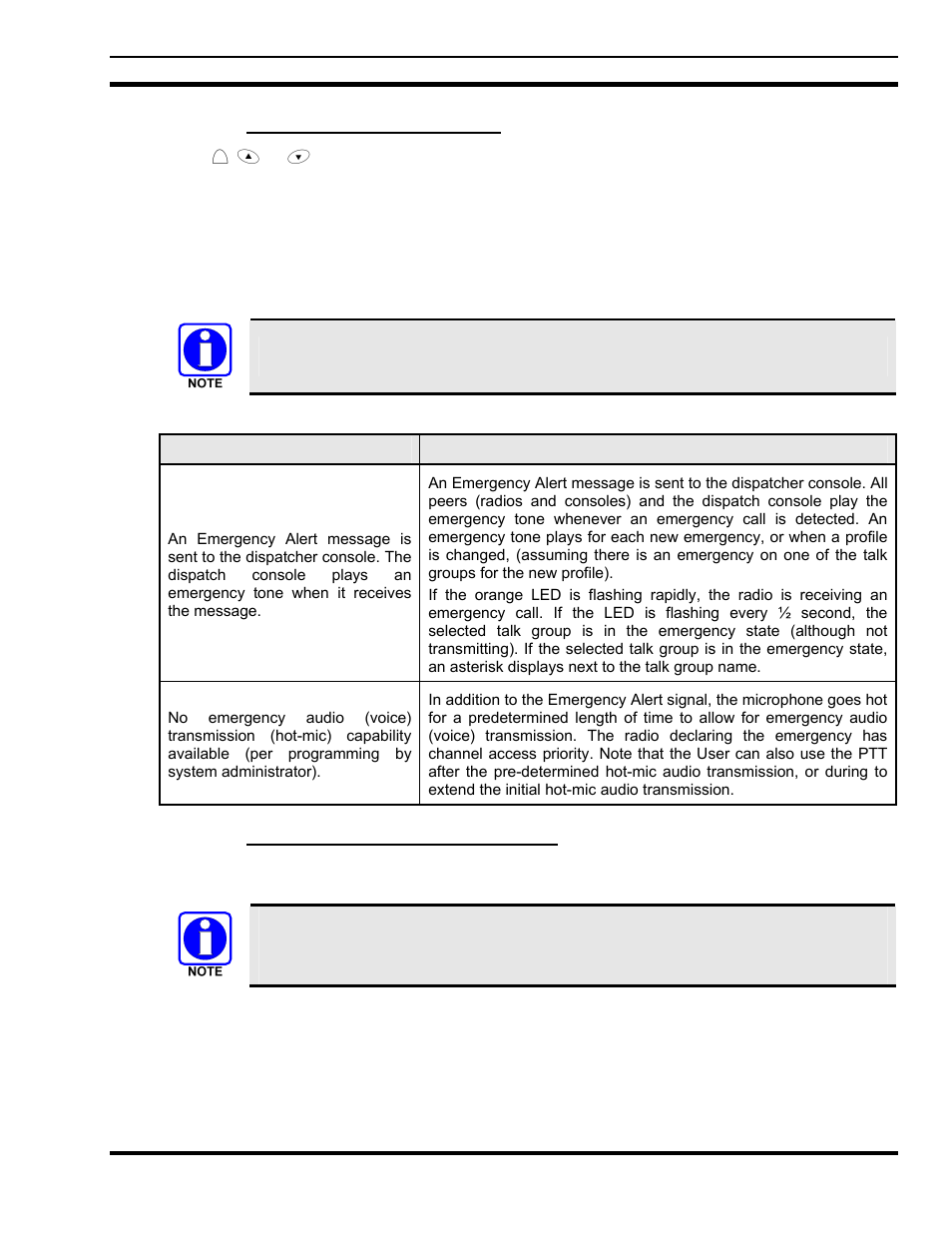 2 receive an interconnect call, 27 emergency communications, 1 declare an emergency call or alert | Tyco Electronics P5200 User Manual | Page 49 / 122