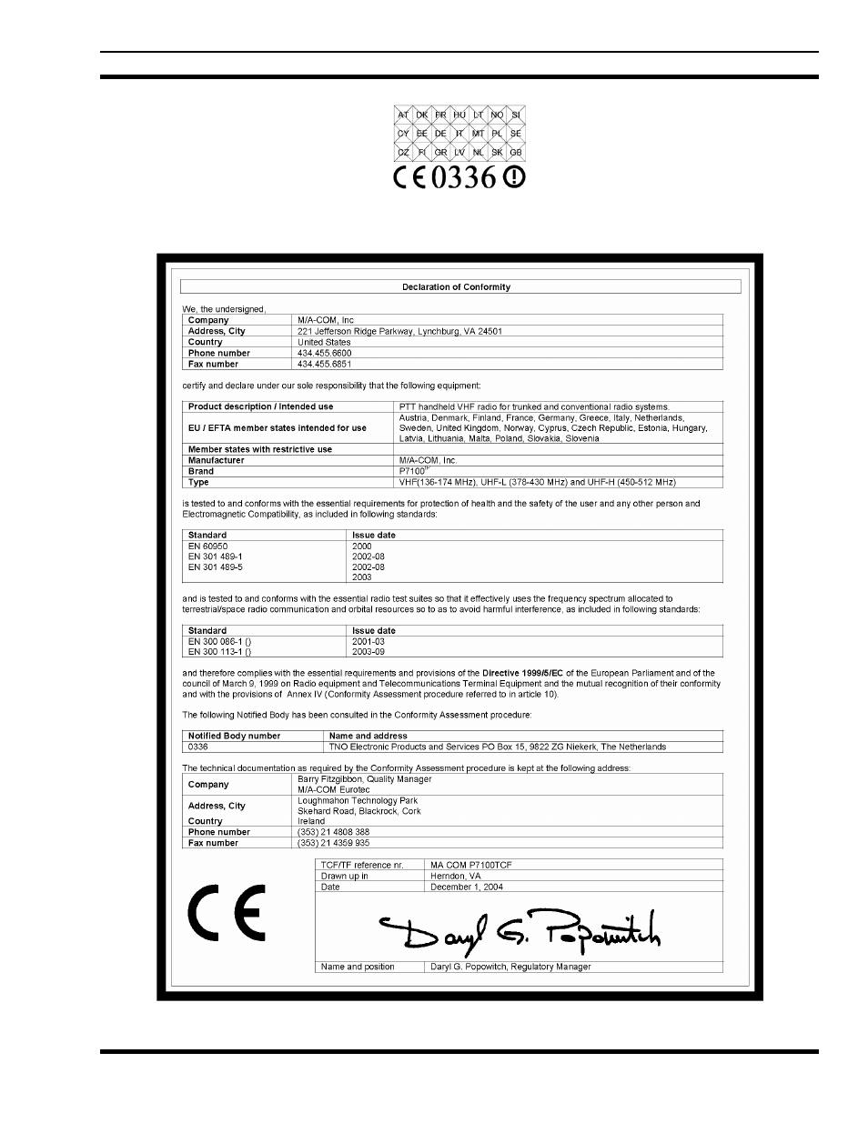 Tyco Electronics P7100IP User Manual | Page 3 / 64