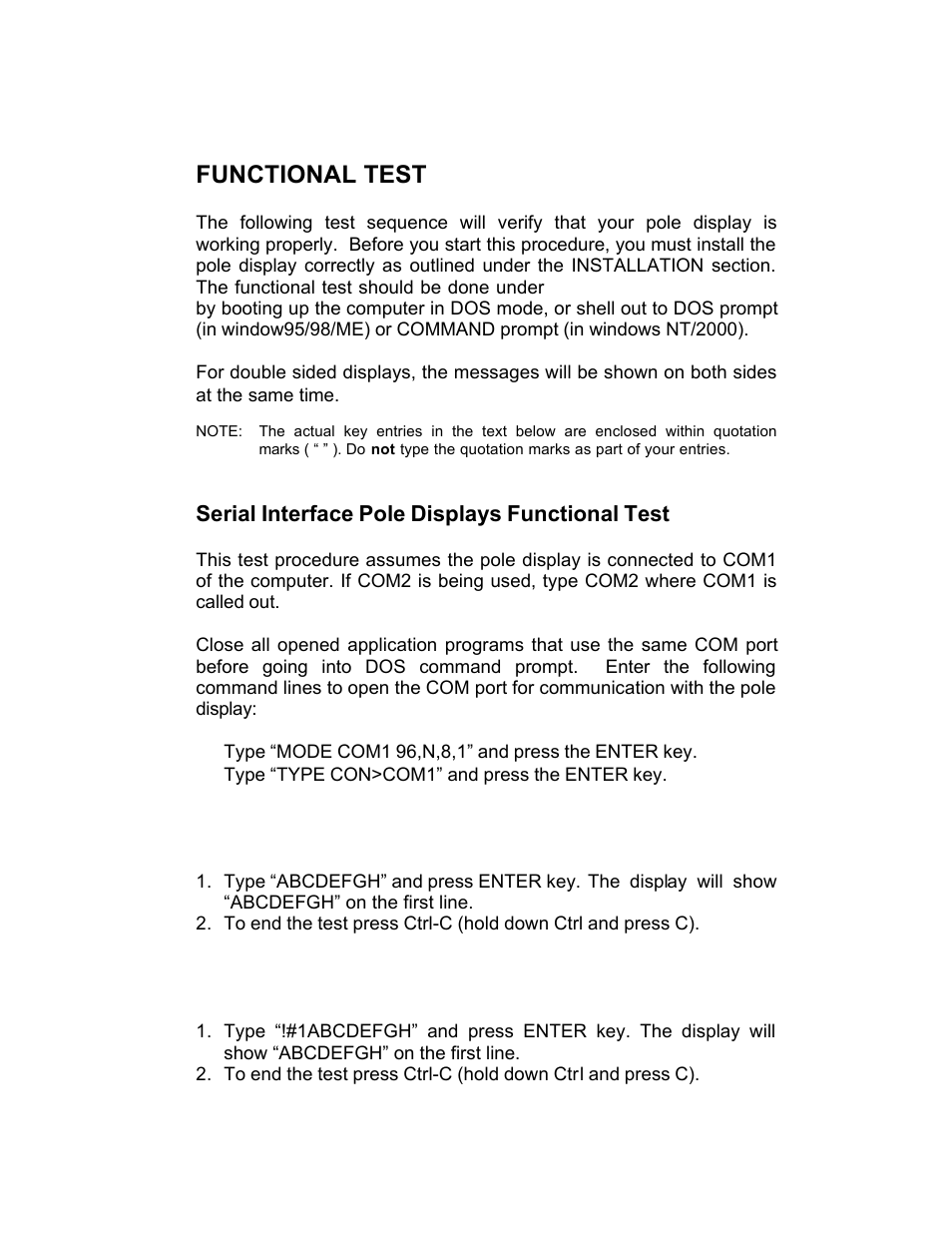 Functional test | Tyco Electronics LD9000 Series User Manual | Page 143 / 165