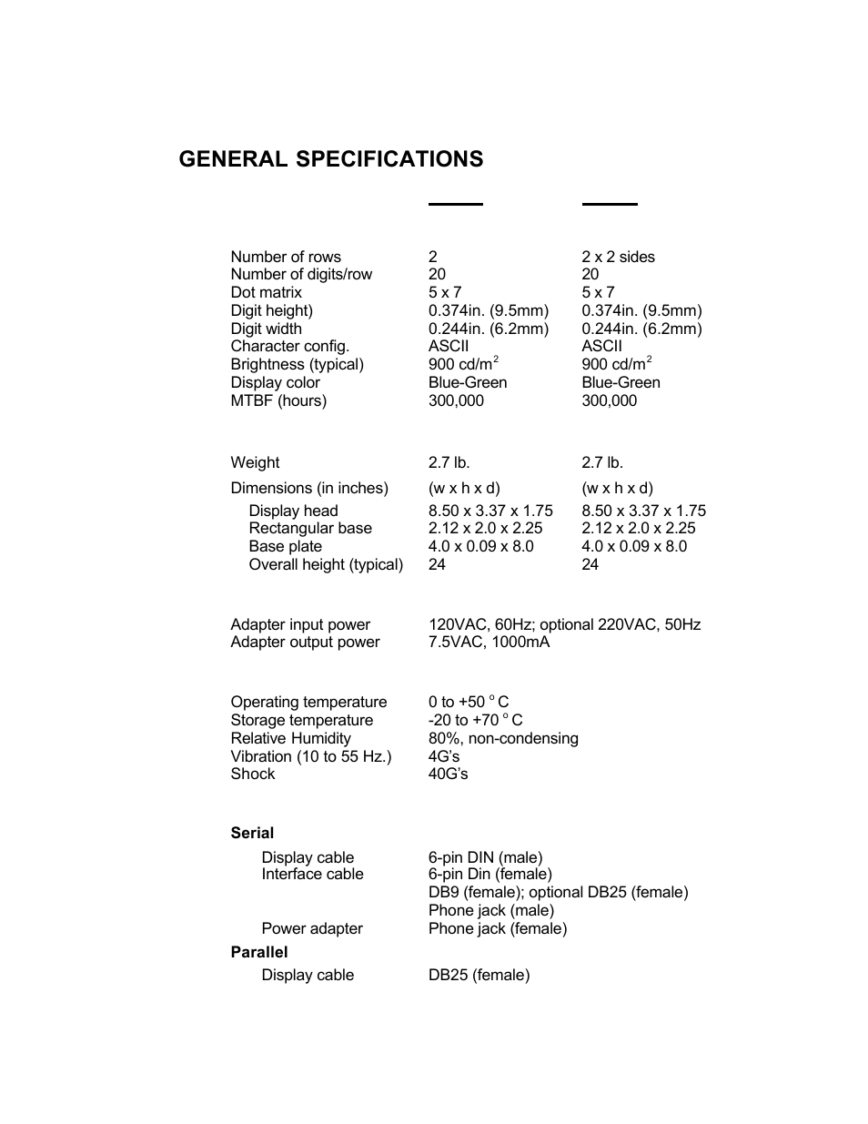 General specifications | Tyco Electronics LD9000 Series User Manual | Page 154 / 165