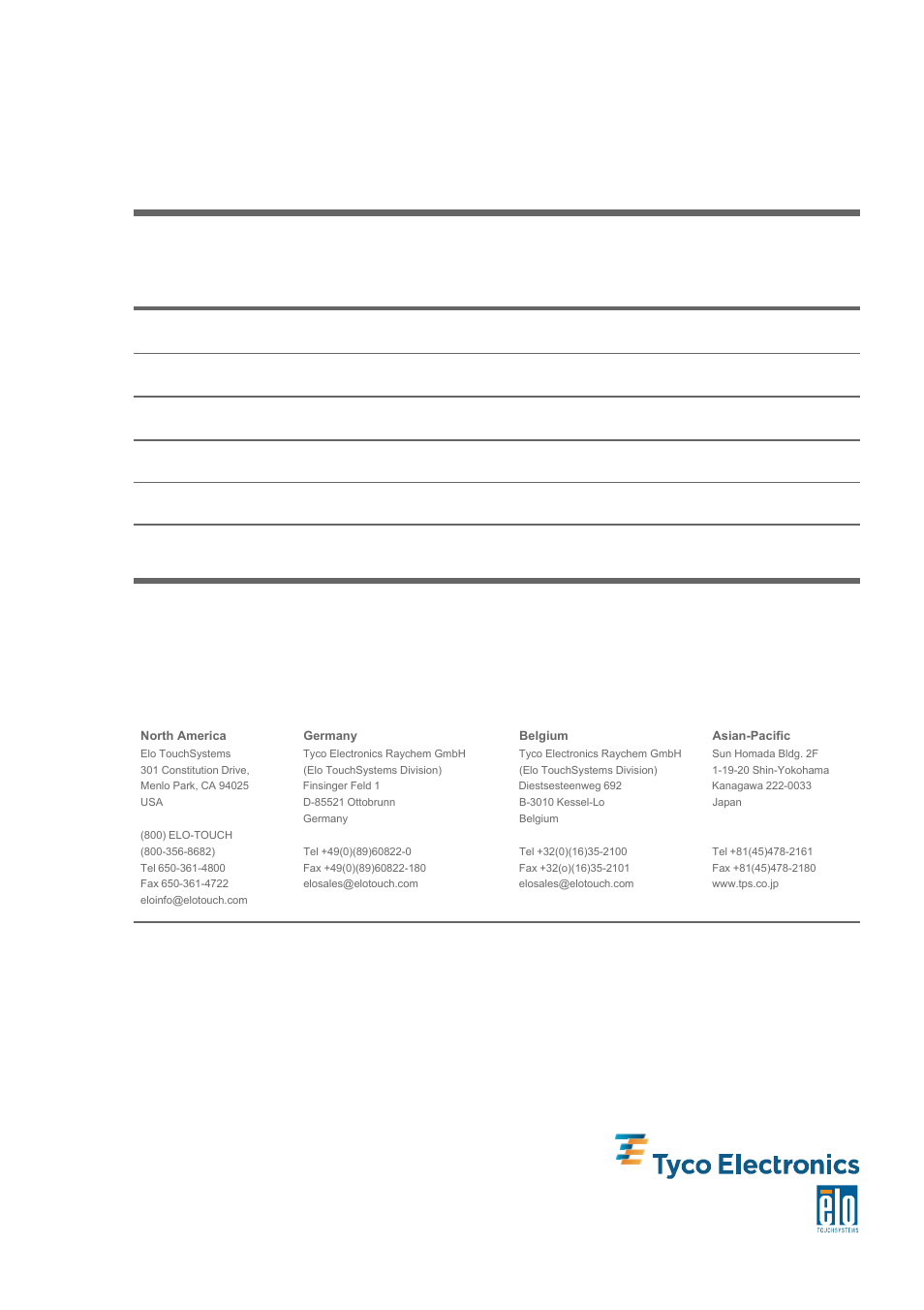 Check out elo’s web site | Tyco Electronics LD9000 Series User Manual | Page 68 / 165