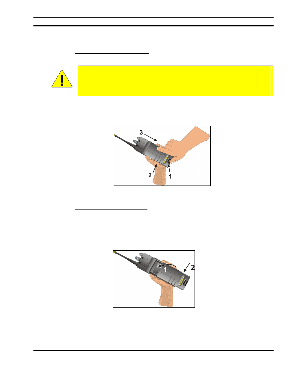 4 changing the battery pack, 1 removing the battery pack, 2 attaching the battery pack | Tyco Electronics MM23772 User Manual | Page 17 / 116
