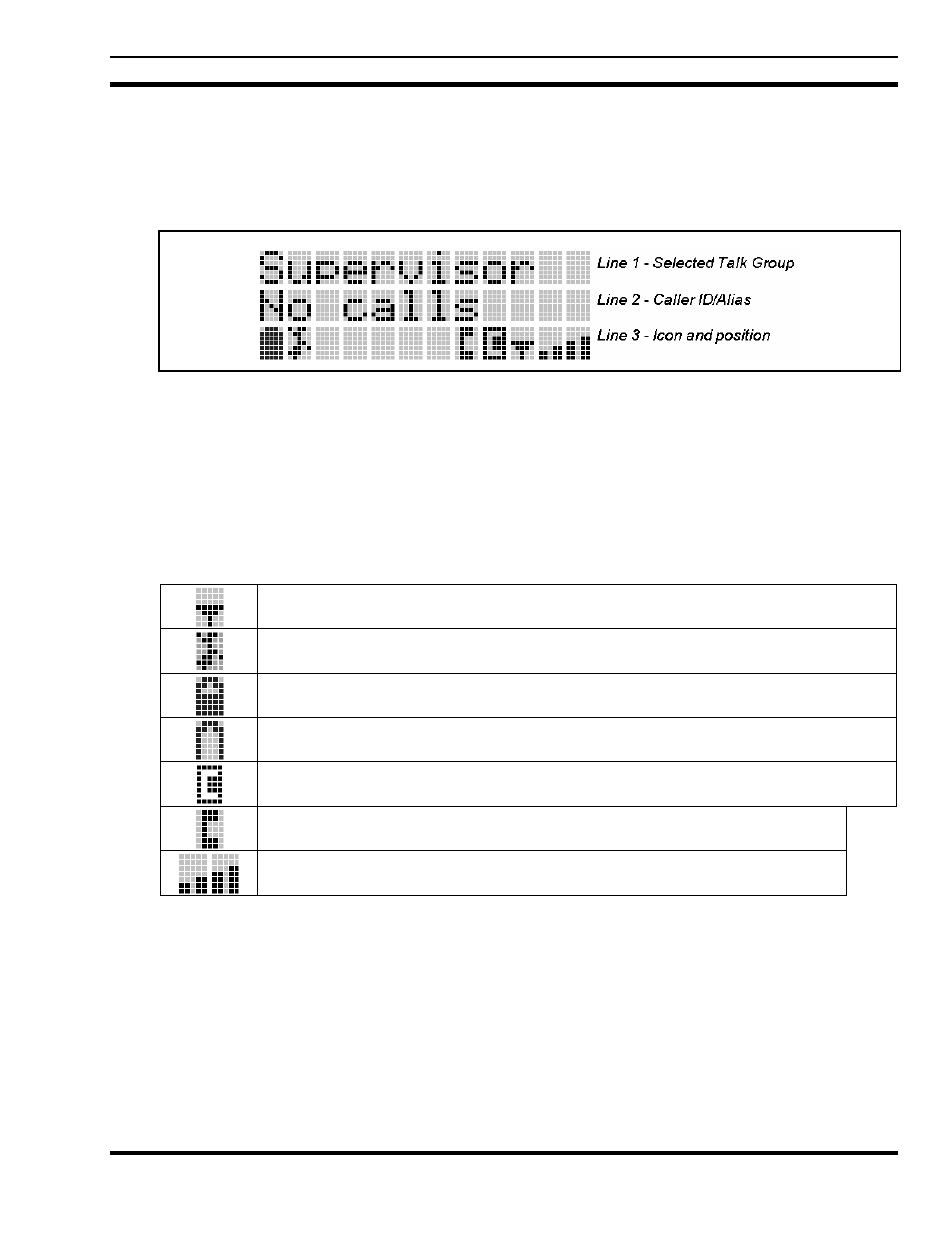 3 display, 4 radio status icons | Tyco Electronics MM23772 User Manual | Page 27 / 116