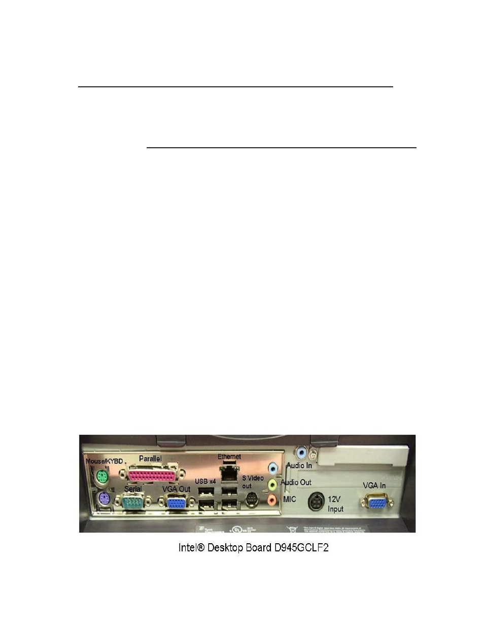 Using the i/o panel, Standard unit: intel® desktop board d945gclf2, Audio output | Intel® desktop board d945gclf2 | Tyco Electronics ELO TOUCHSYSTEMS TOUCHCOMPUTER 1520 User Manual | Page 18 / 53